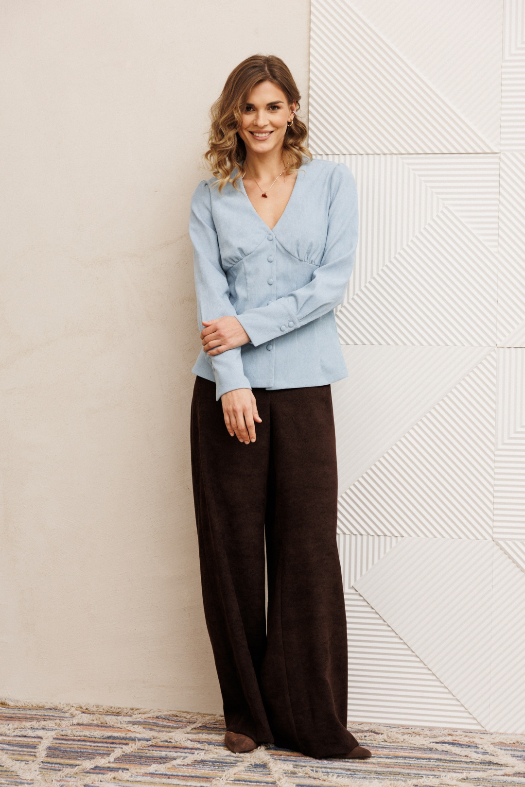 Костюм GIZART 5421 шоколадно-голубой - фото 1