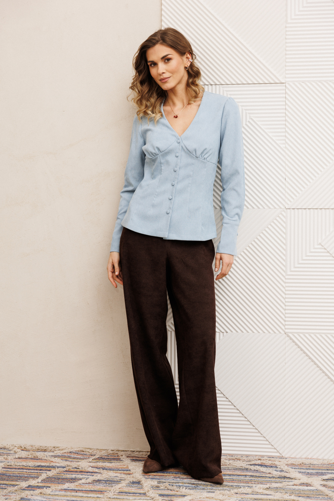 Костюм GIZART 5421 шоколадно-голубой - фото 4