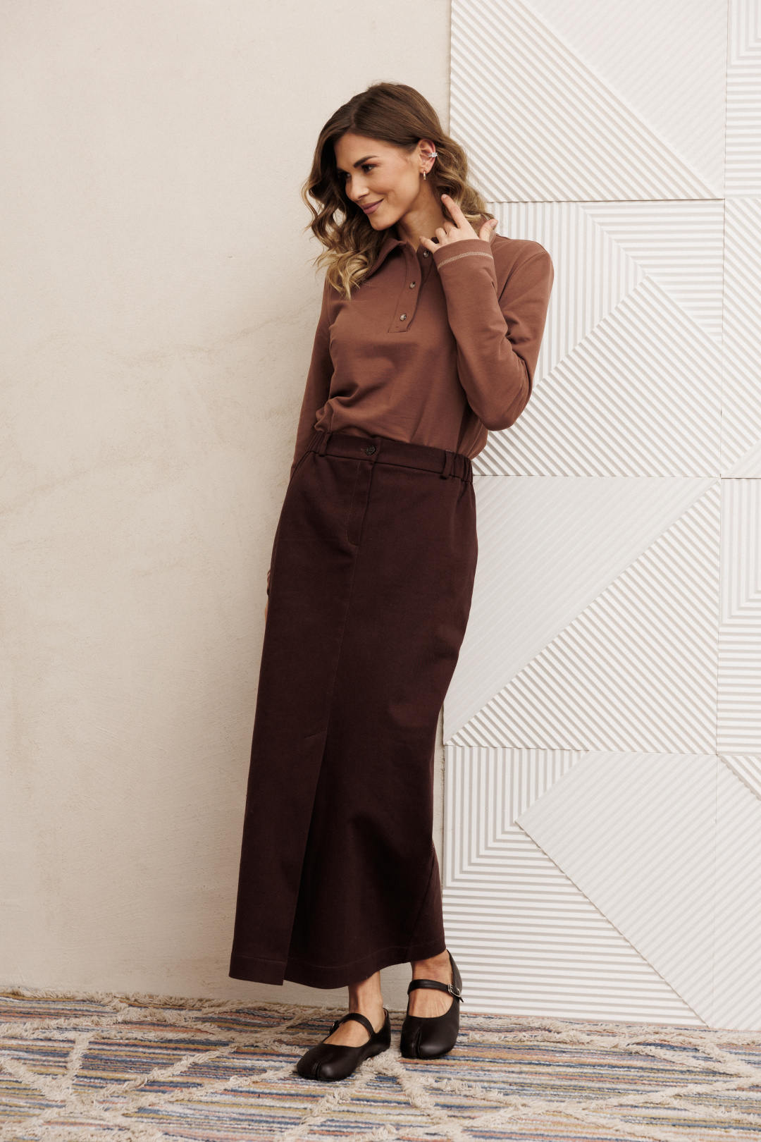 Костюм GIZART 5425 мокко мусс + шоколадный джинс - фото 1