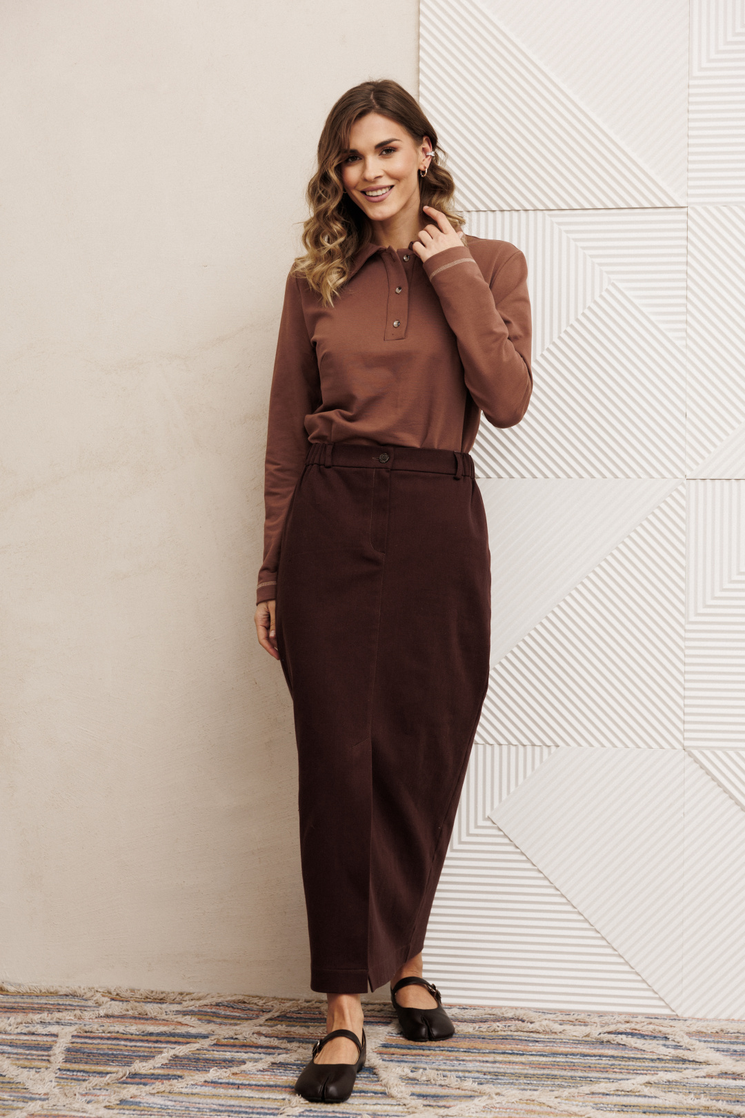 Костюм GIZART 5425 мокко мусс + шоколадный джинс - фото 3