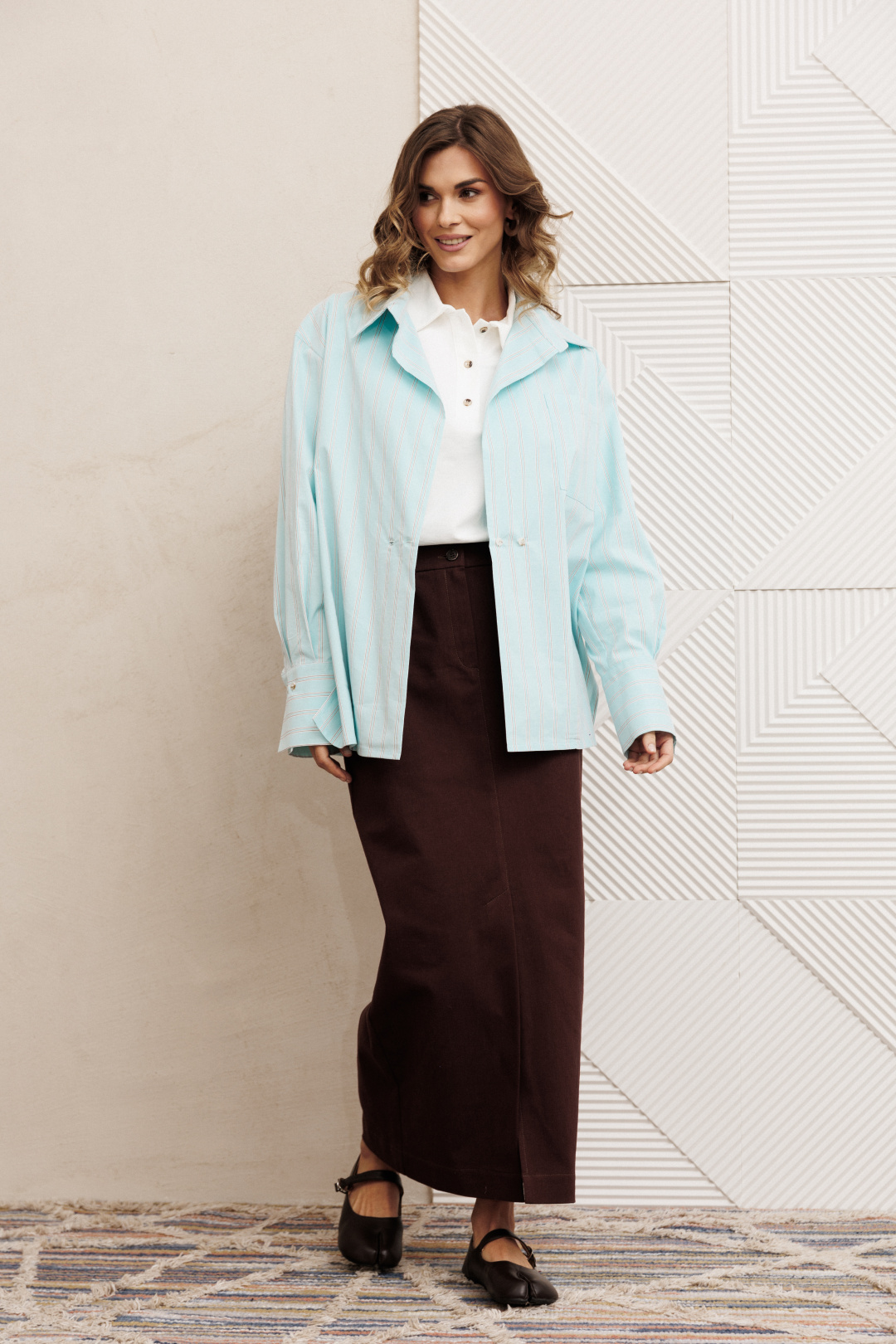 Костюм GIZART 5425 молочный + шоколадный джинс