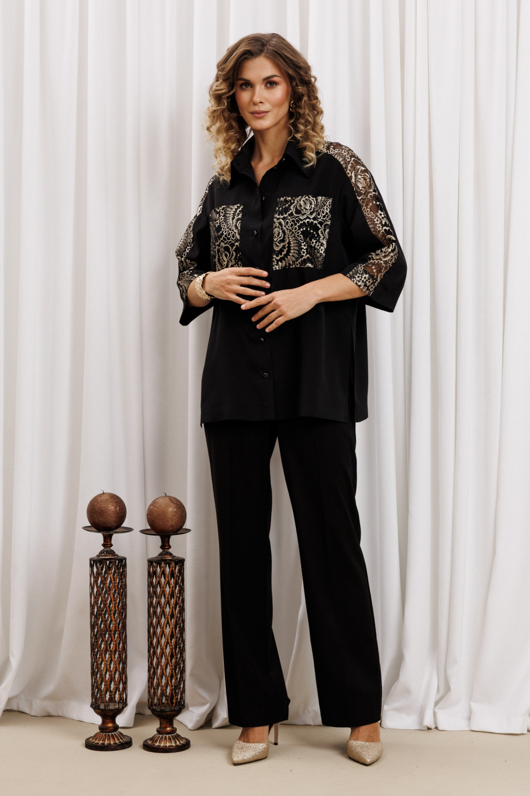 Костюм GIZART 5440 черный + золото