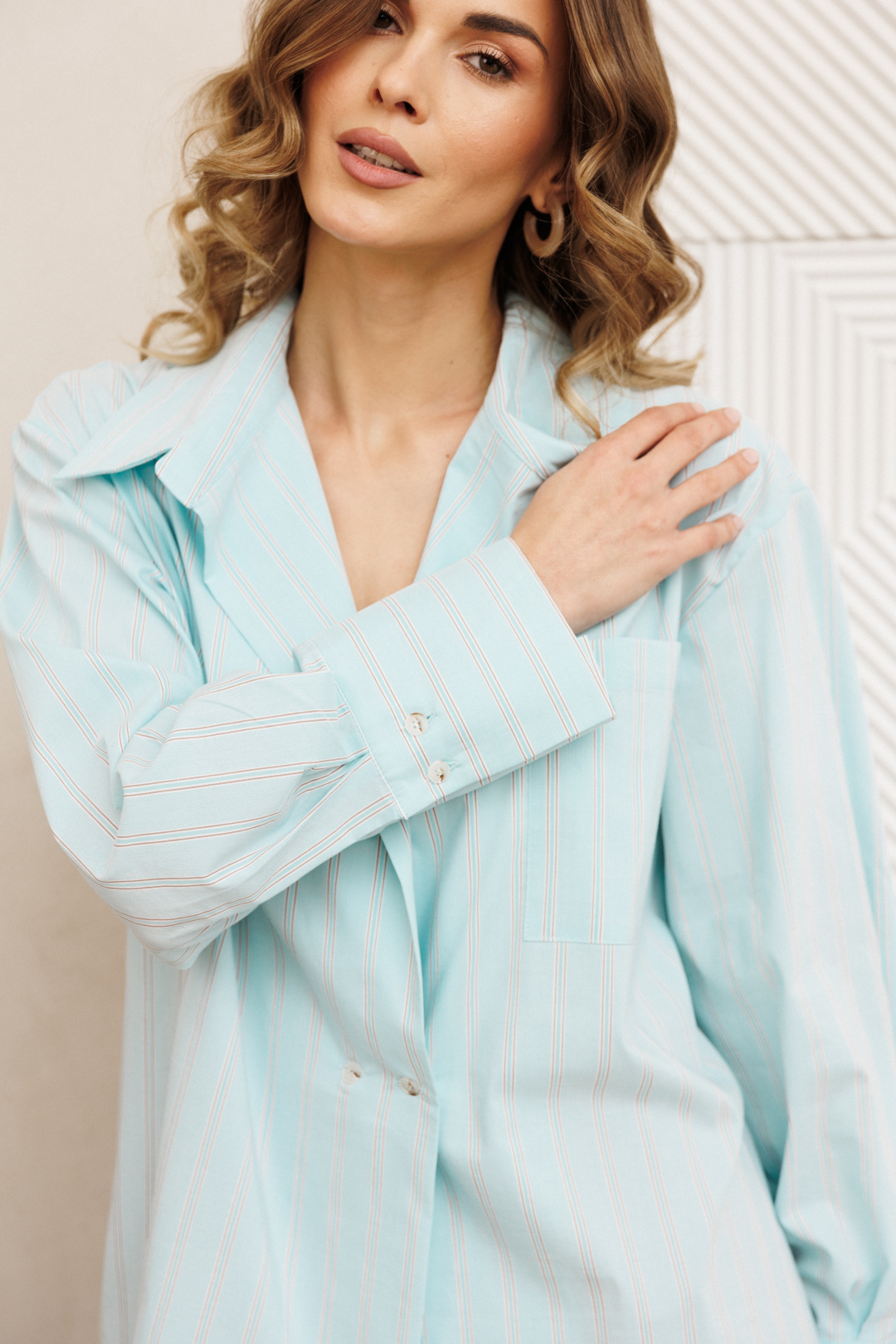 Костюм GIZART 5443 голубой + шоколад джинс