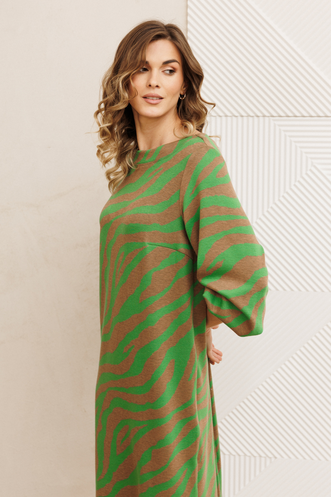 Платье GIZART 7385-1 бежево-зеленый