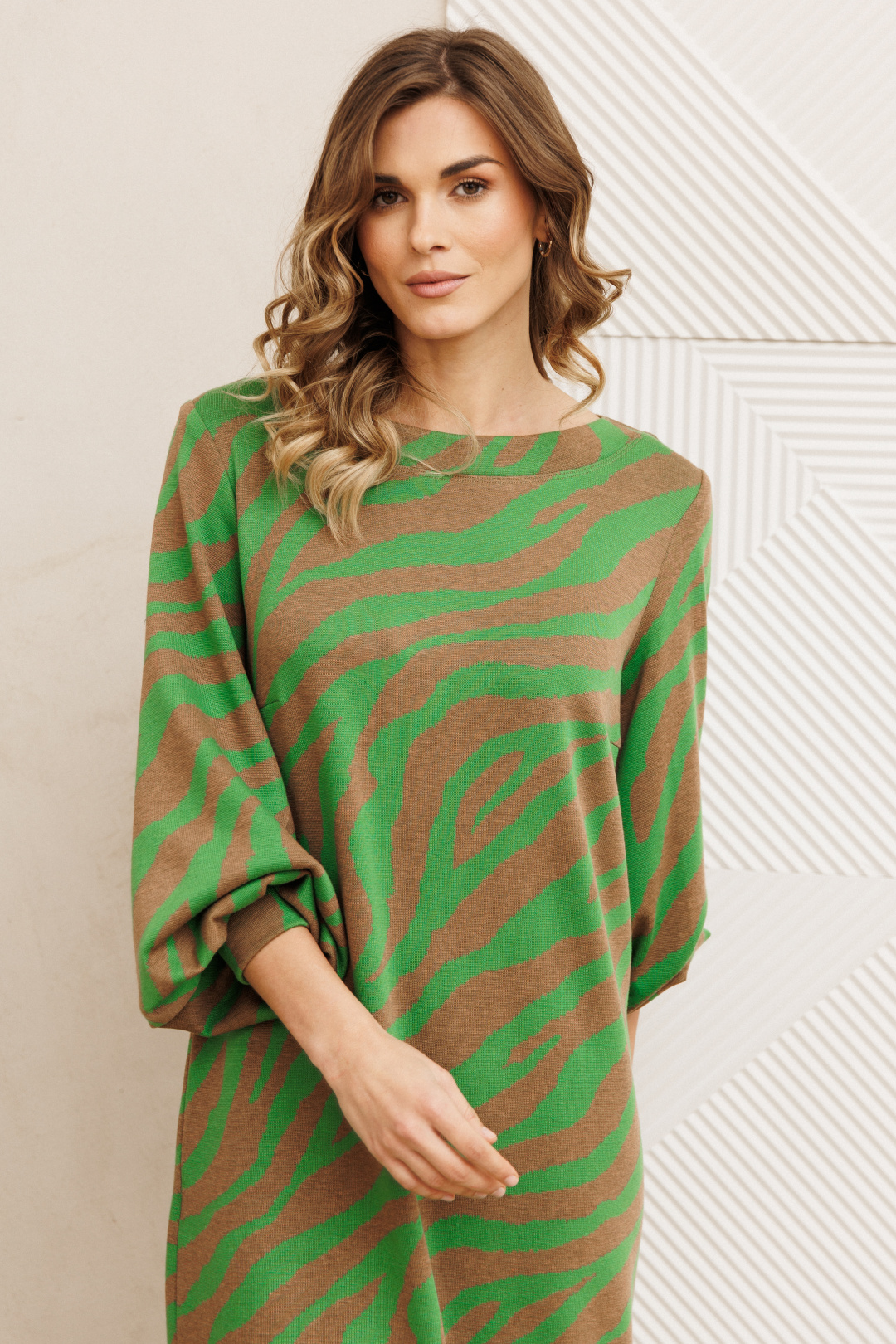 Платье GIZART 7385-1 бежево-зеленый