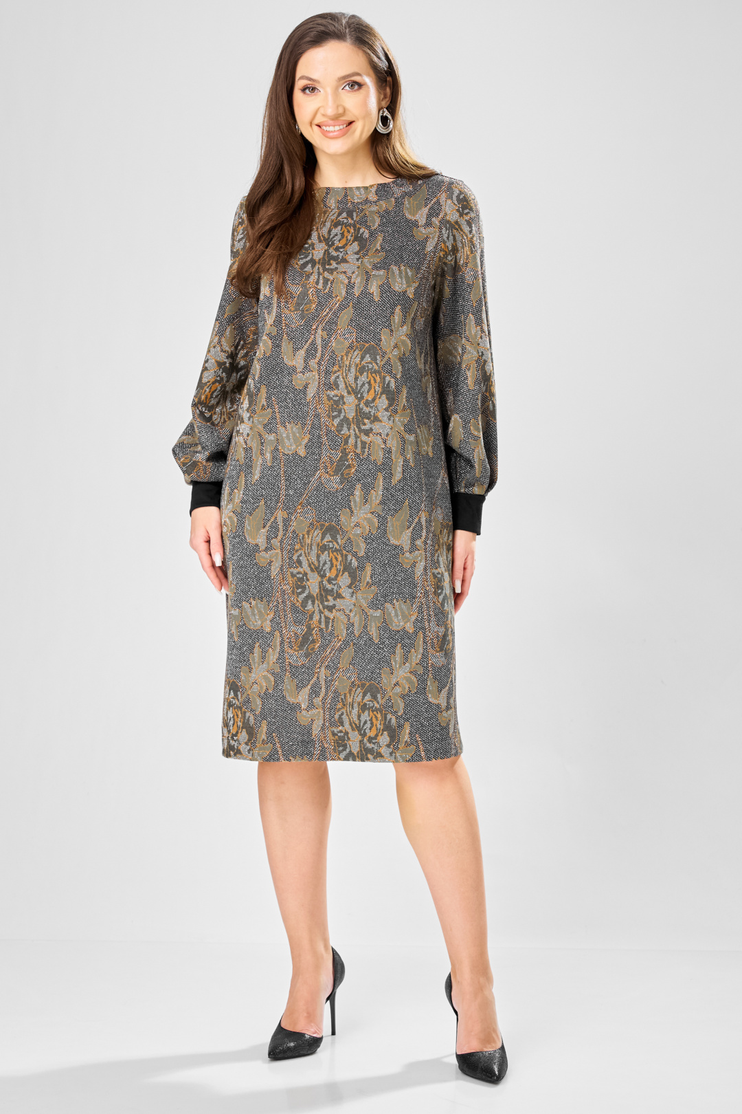 Платье GIZART 7385-1 серо-оливковый - фото 2