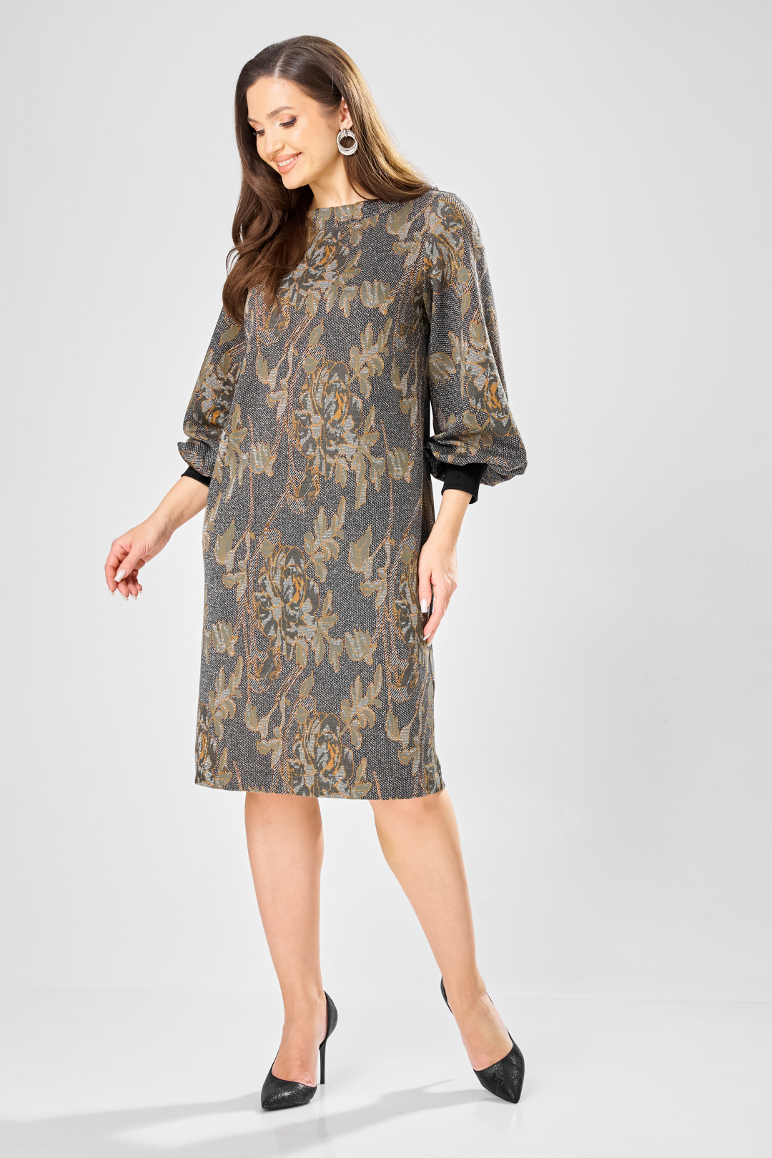 Платье GIZART 7385-1 серо-оливковый - фото 4