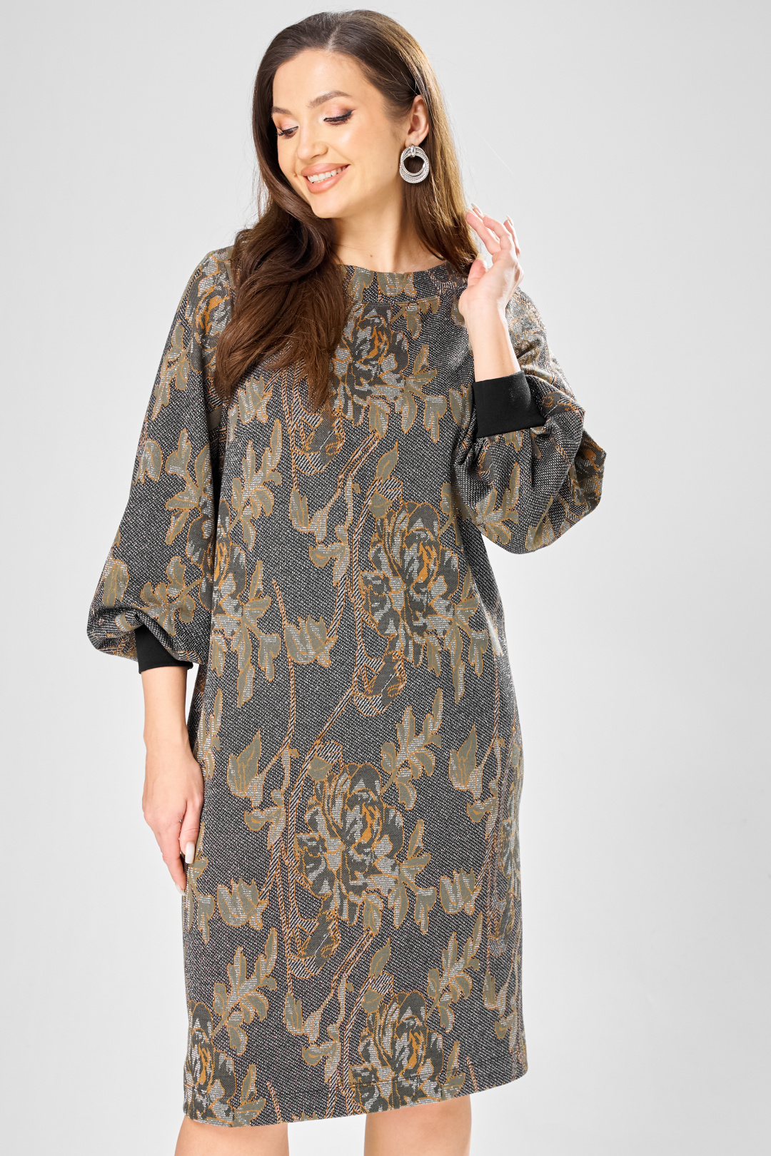 Платье GIZART 7385-1 серо-оливковый - фото 5