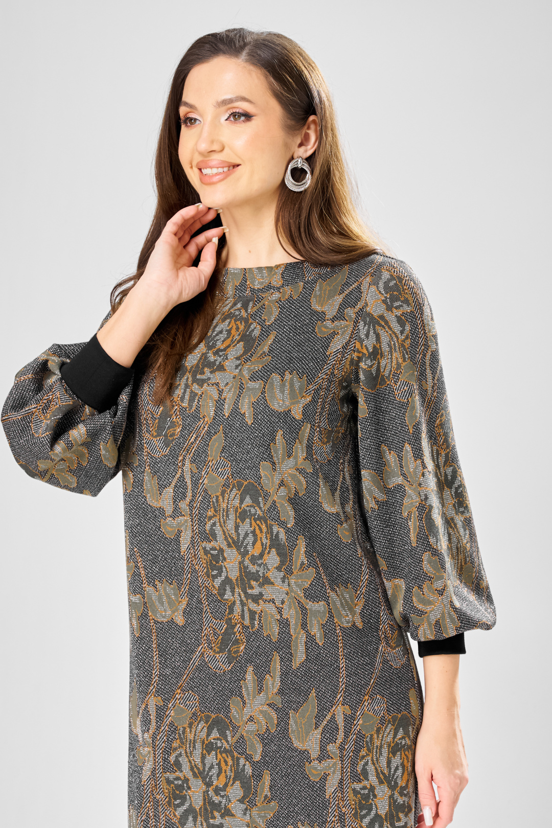 Платье GIZART 7385-1 серо-оливковый - фото 6