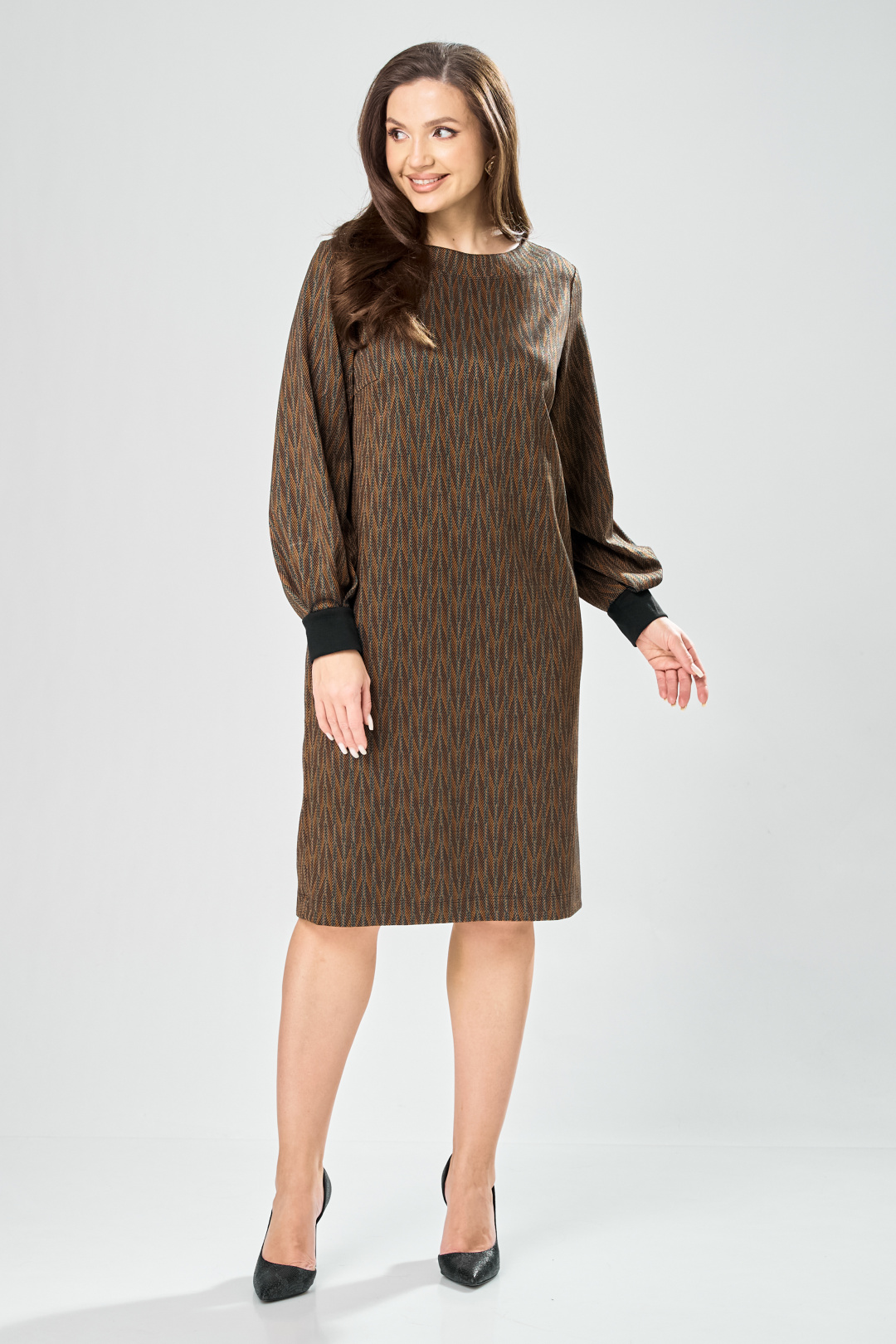 Платье GIZART 7385-1 зелено-рыжий