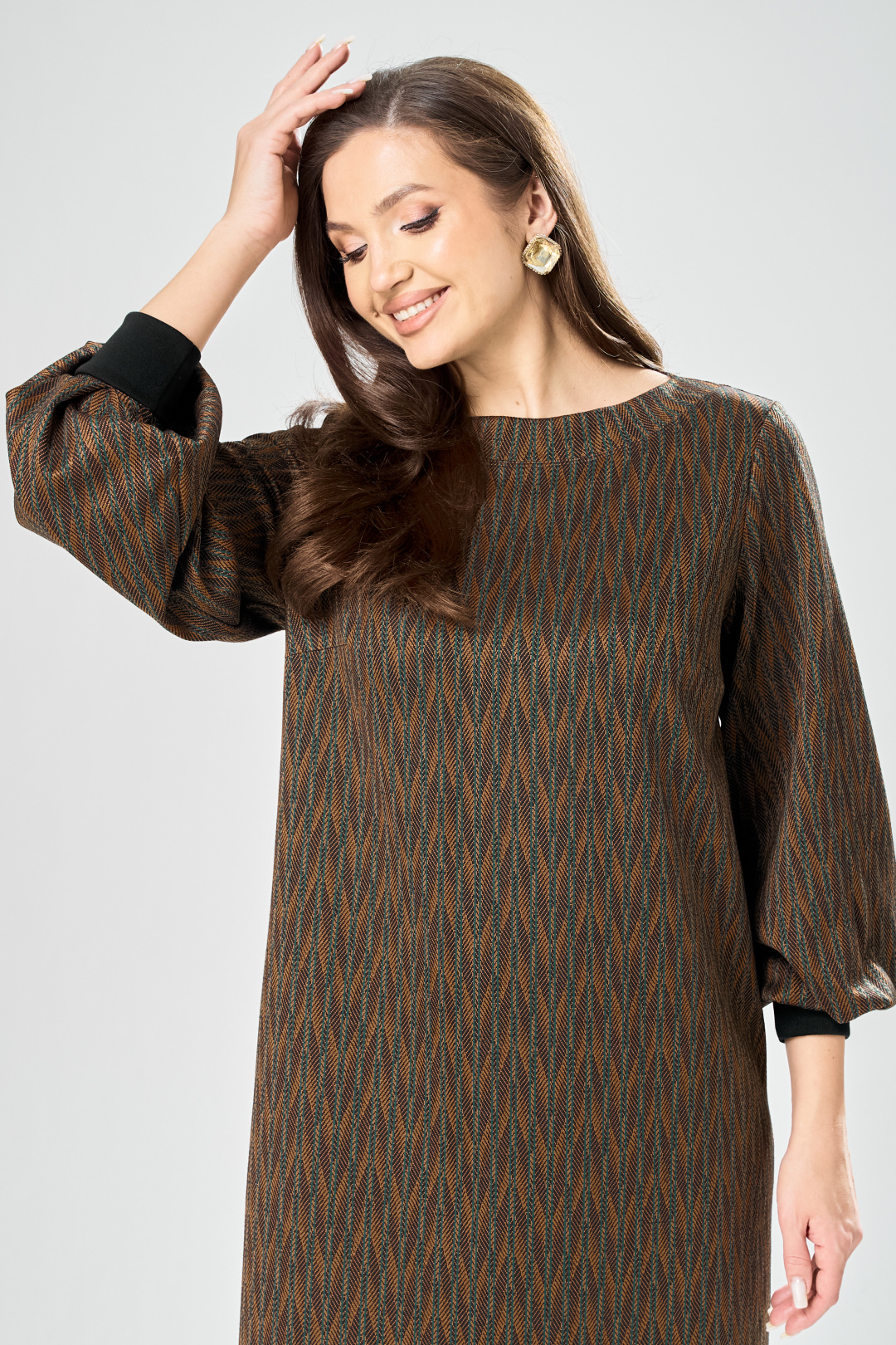 Платье GIZART 7385-1 зелено-рыжий