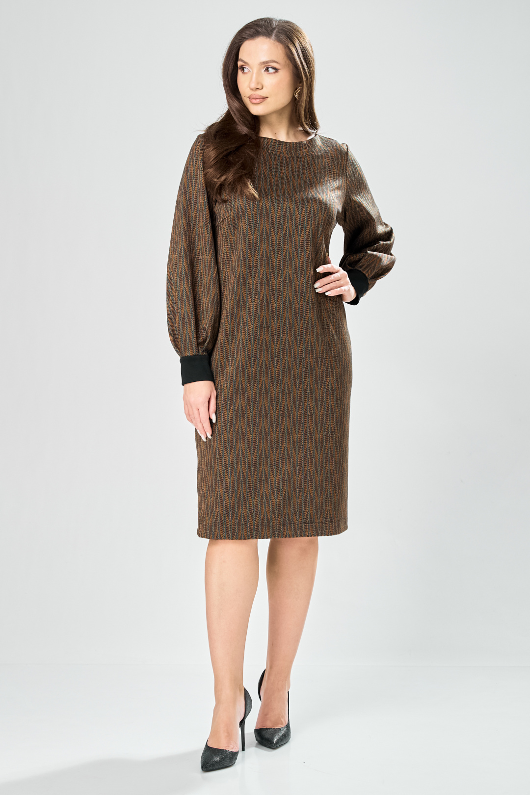 Платье GIZART 7385-1 зелено-рыжий