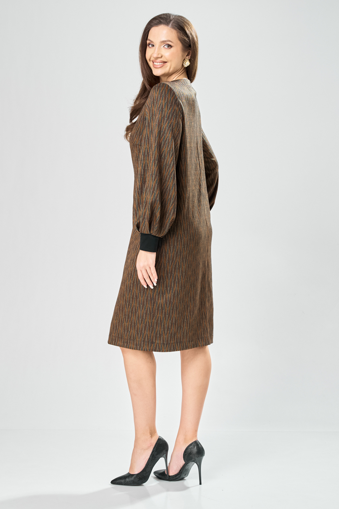 Платье GIZART 7385-1 зелено-рыжий