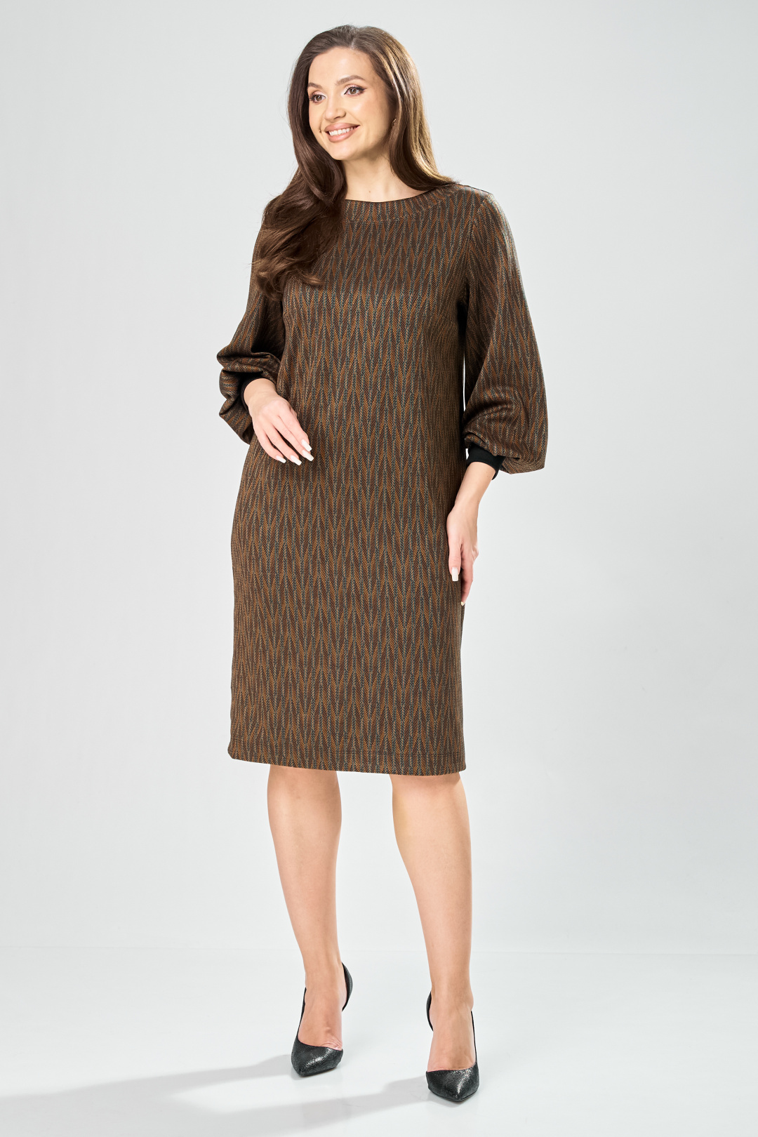 Платье GIZART 7385-1 зелено-рыжий