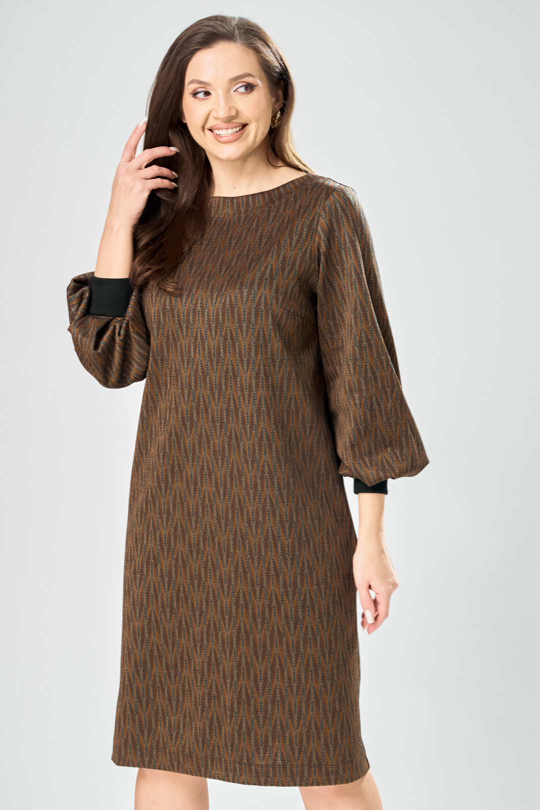 Платье GIZART 7385-1 зелено-рыжий