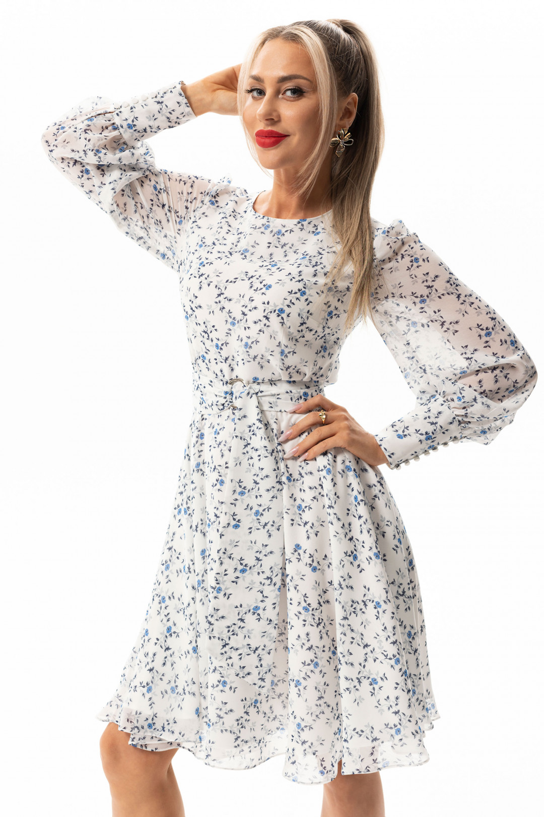 Платье Golden Valley 4708 белый с синим