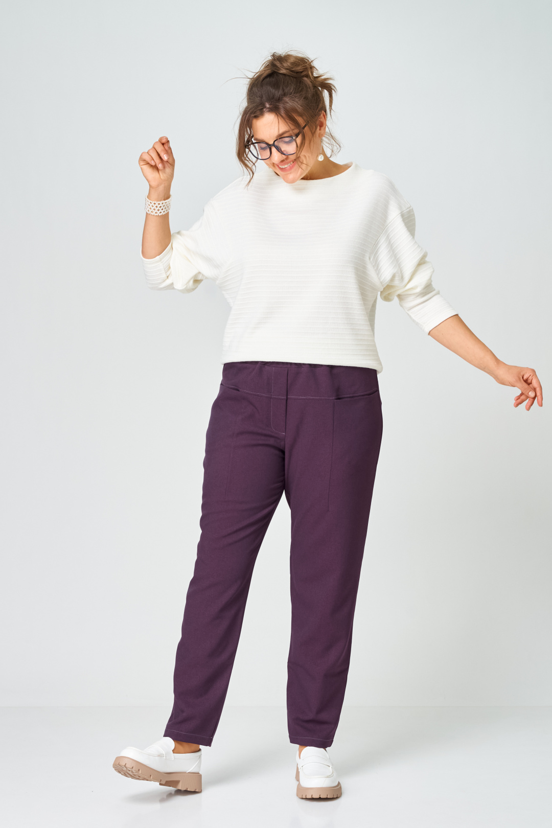 Брюки GRATTO 3341 фиолетовый - фото 1