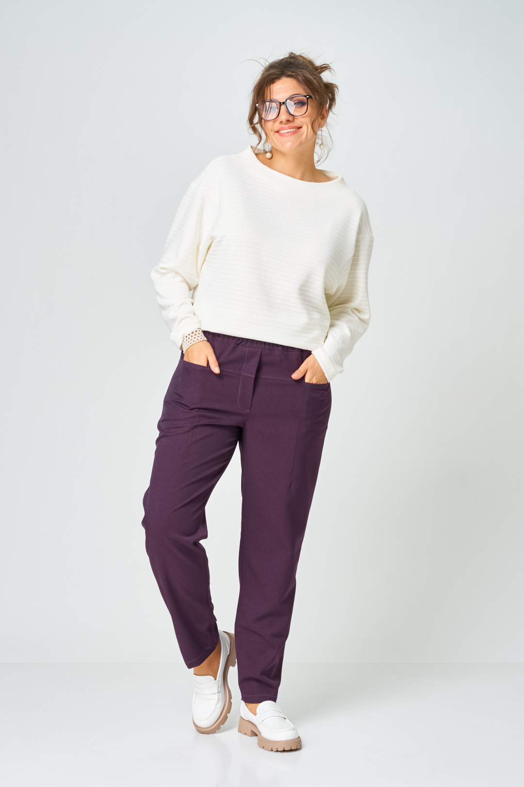 Брюки GRATTO 3341 фиолетовый - фото 2