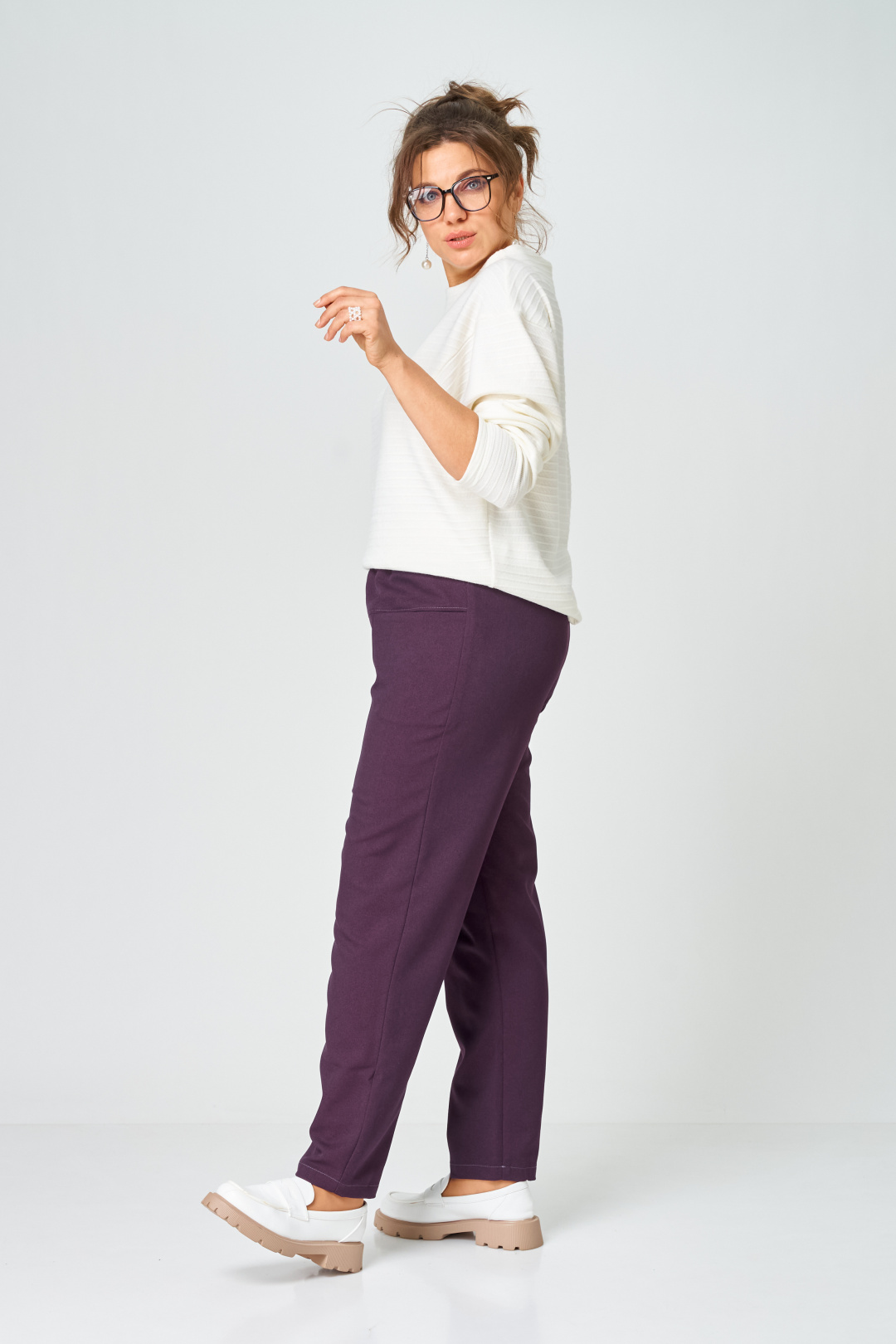 Брюки GRATTO 3341 фиолетовый - фото 3