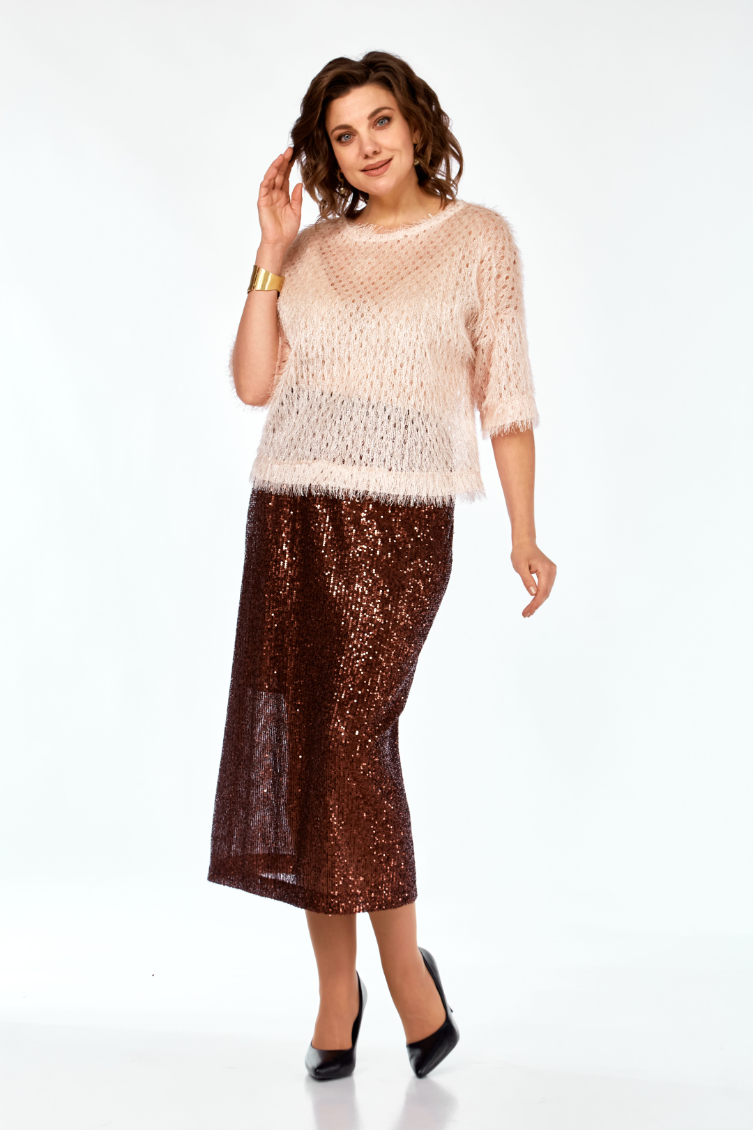 Костюм hOla_la Л413 персик-бронза - фото 1