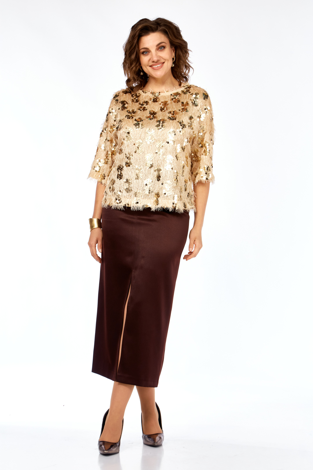 Костюм hOla_la Л433 золото-коричневый - фото 4