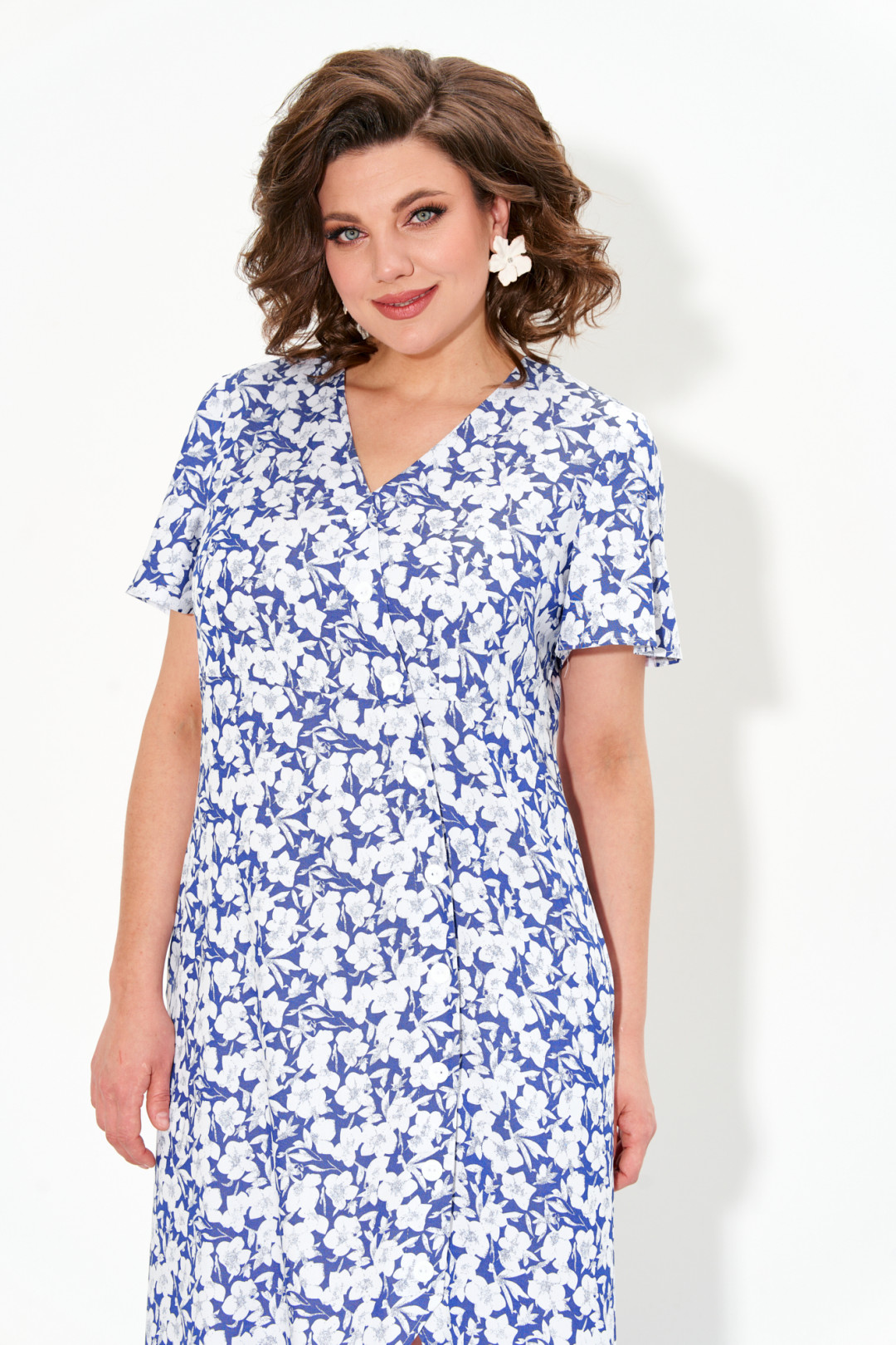 Платье Ива 1300 сине-белый - фото 4