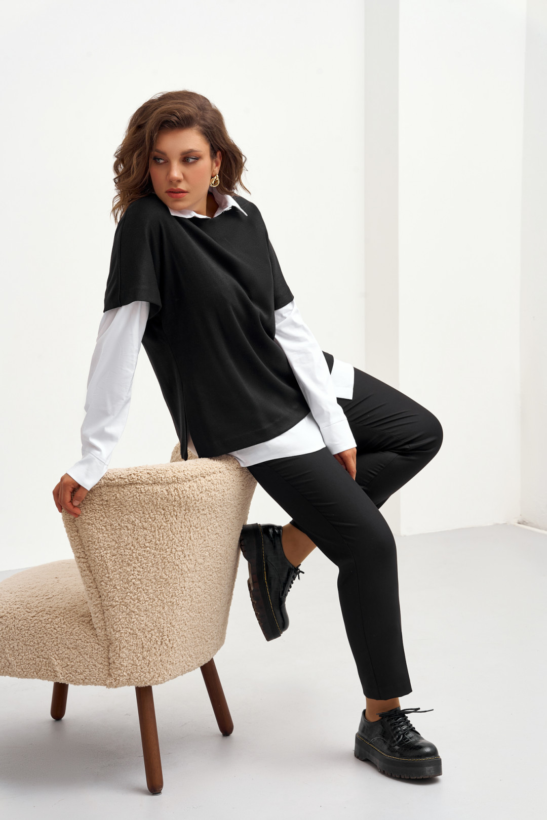 Костюм Ива 1362 черный-белый - фото 4