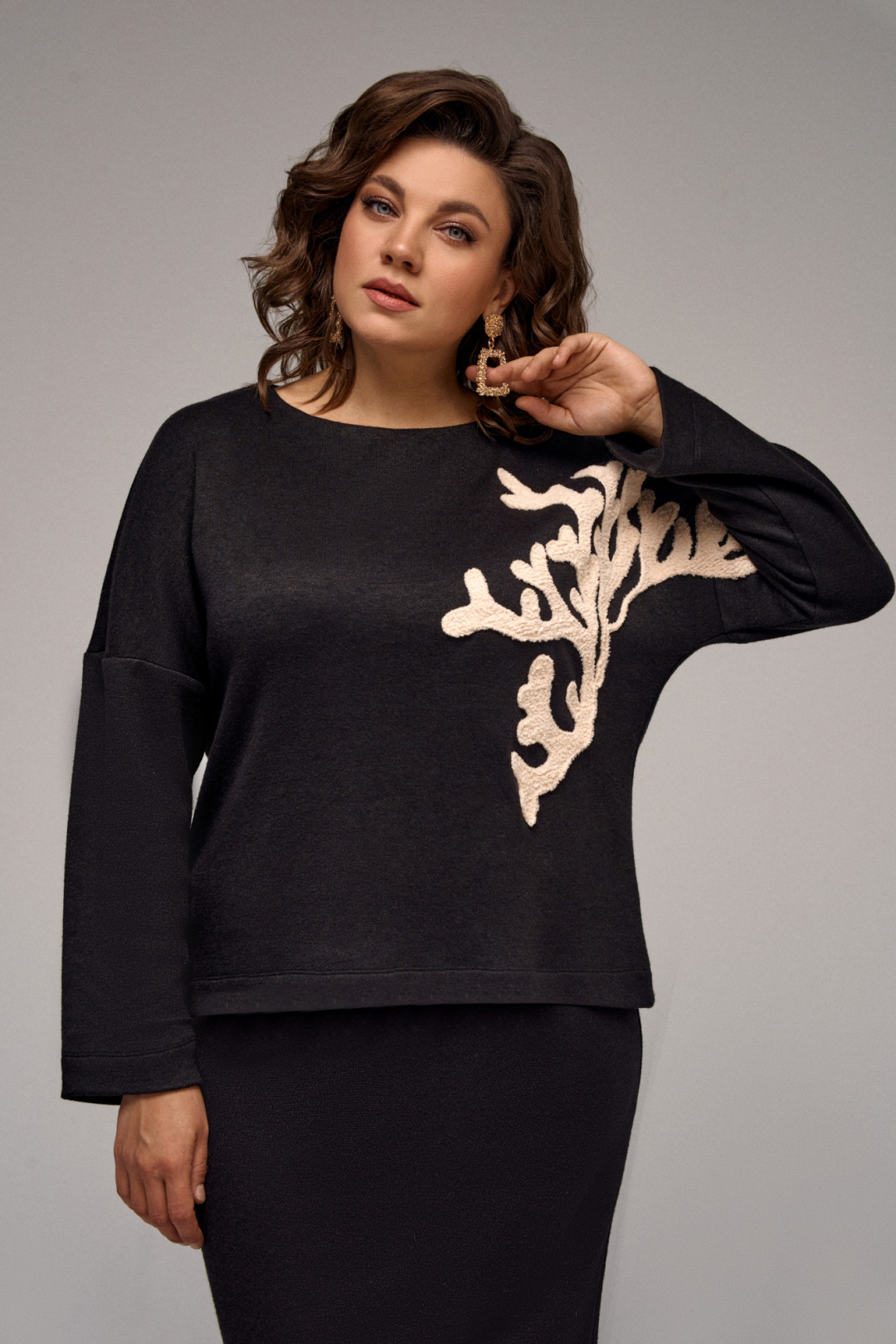 Джемпер Ива 1393 черный - фото 1