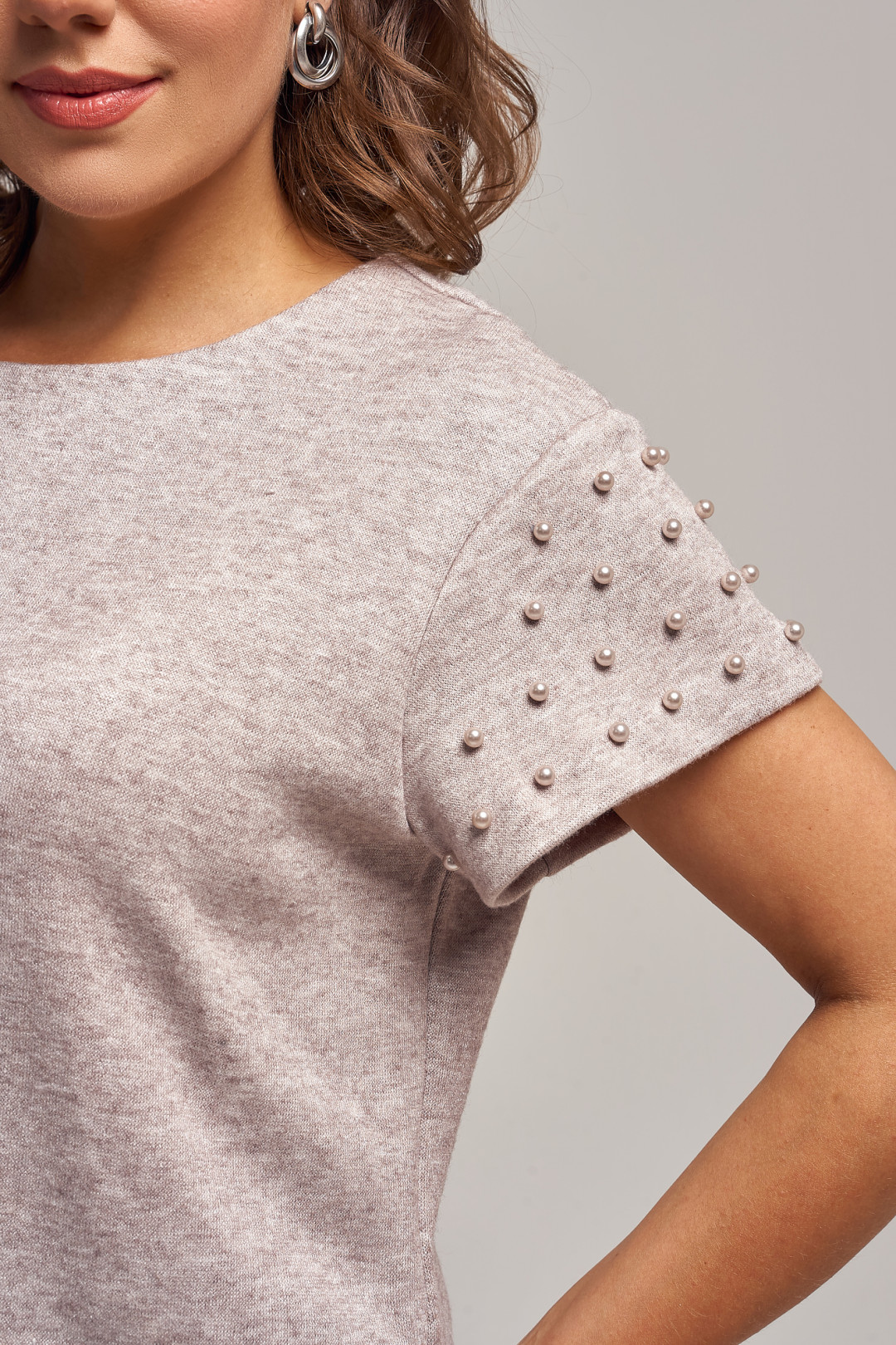 Костюм Ива 1433 бежевый - фото 4