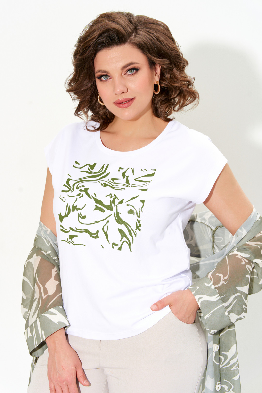 Костюм Ива 1473 хаки - фото 3