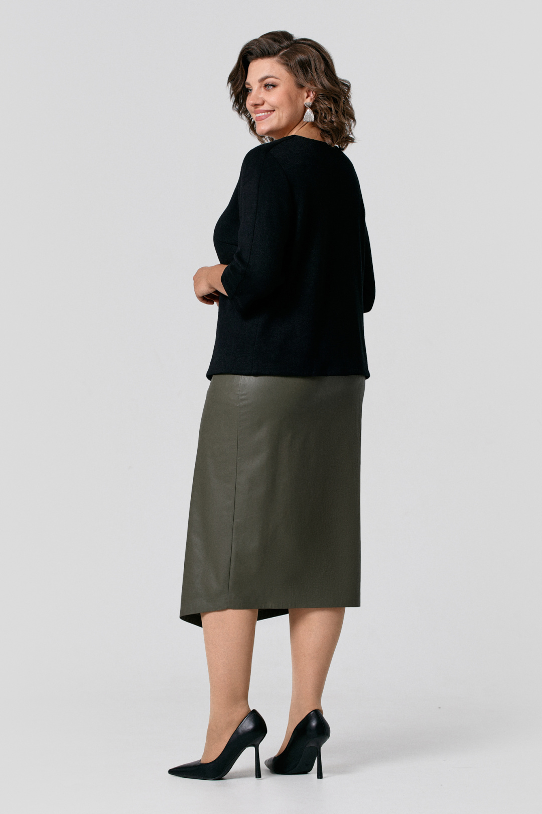 Костюм Ива 1512 черно-зеленый - фото 3