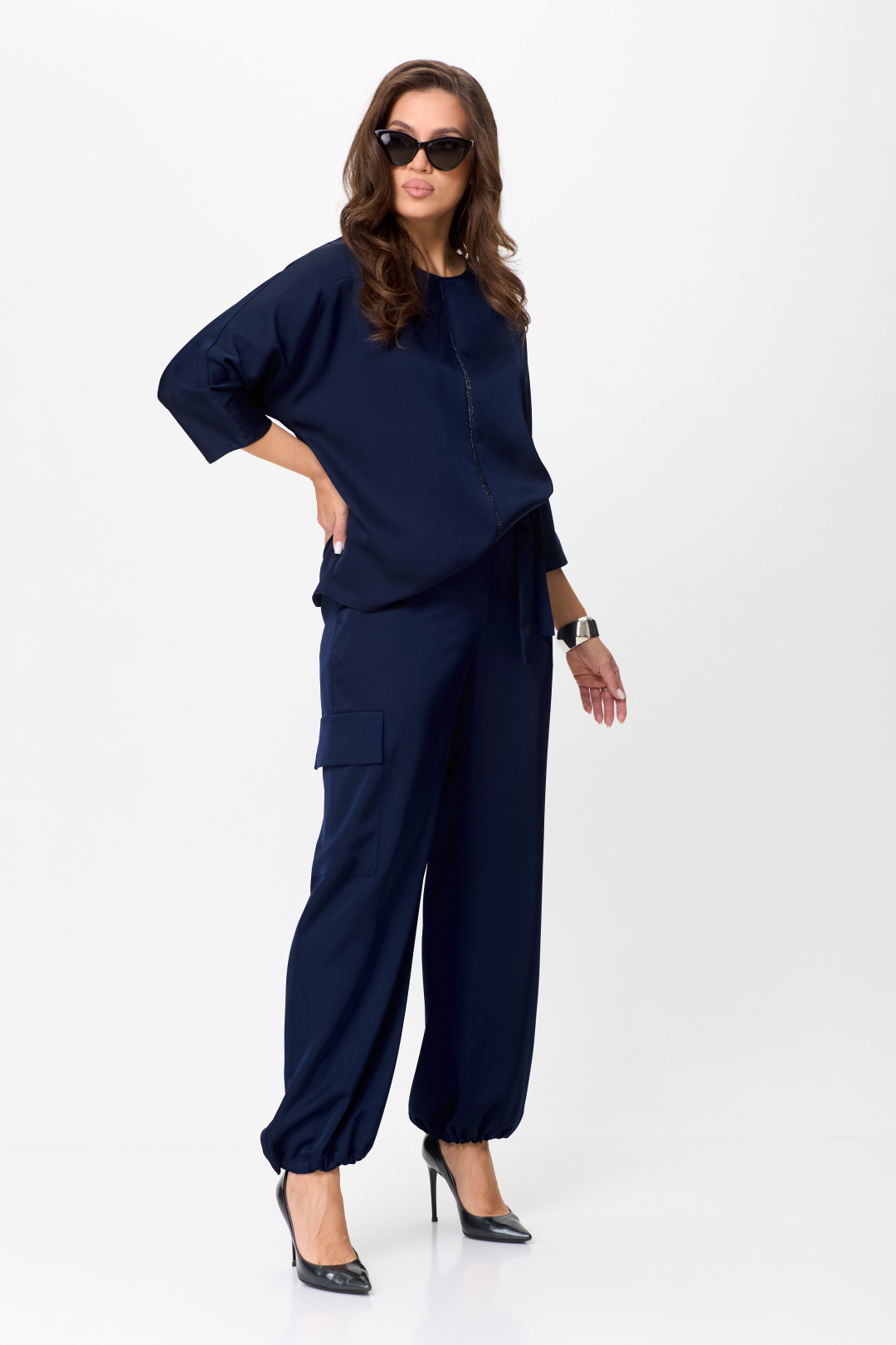 Костюм Карина Делюкс 1295-1 темно-синий - фото 4