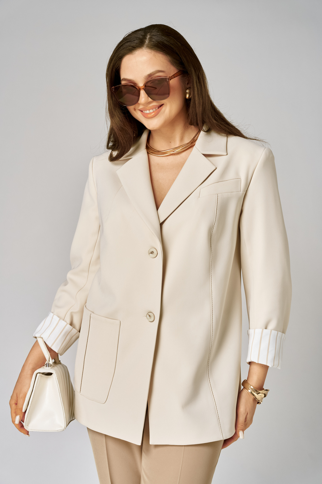 Костюм Карина Делюкс 1365 молочно-бежевый - фото 6