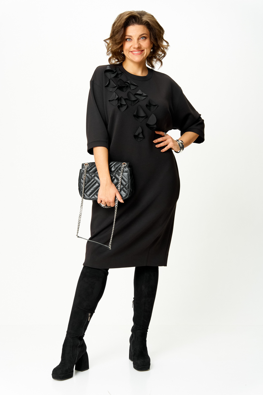 Платье Карина Делюкс 1405 черный - фото 1