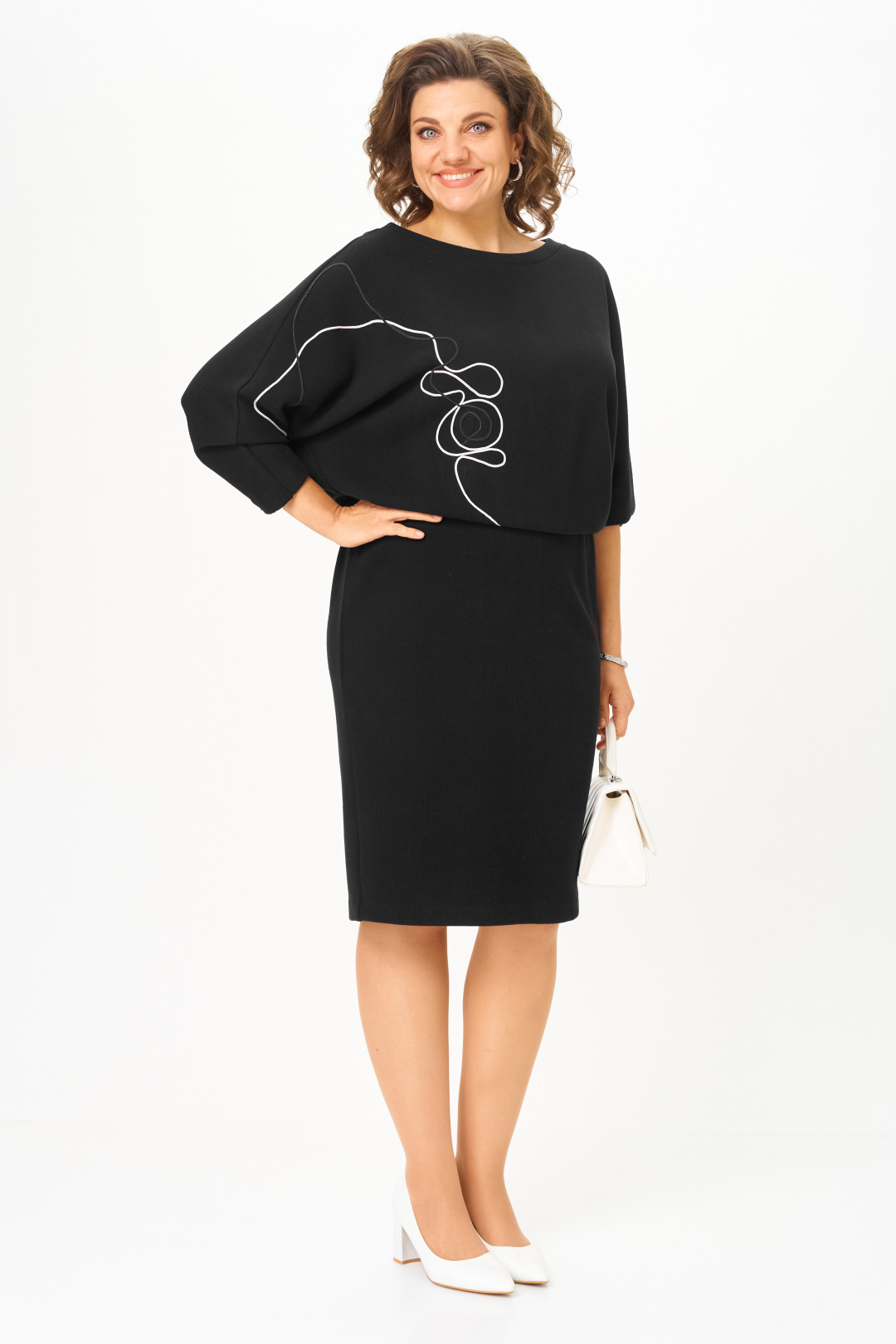 Платье Карина Делюкс 1413 черный - фото 1