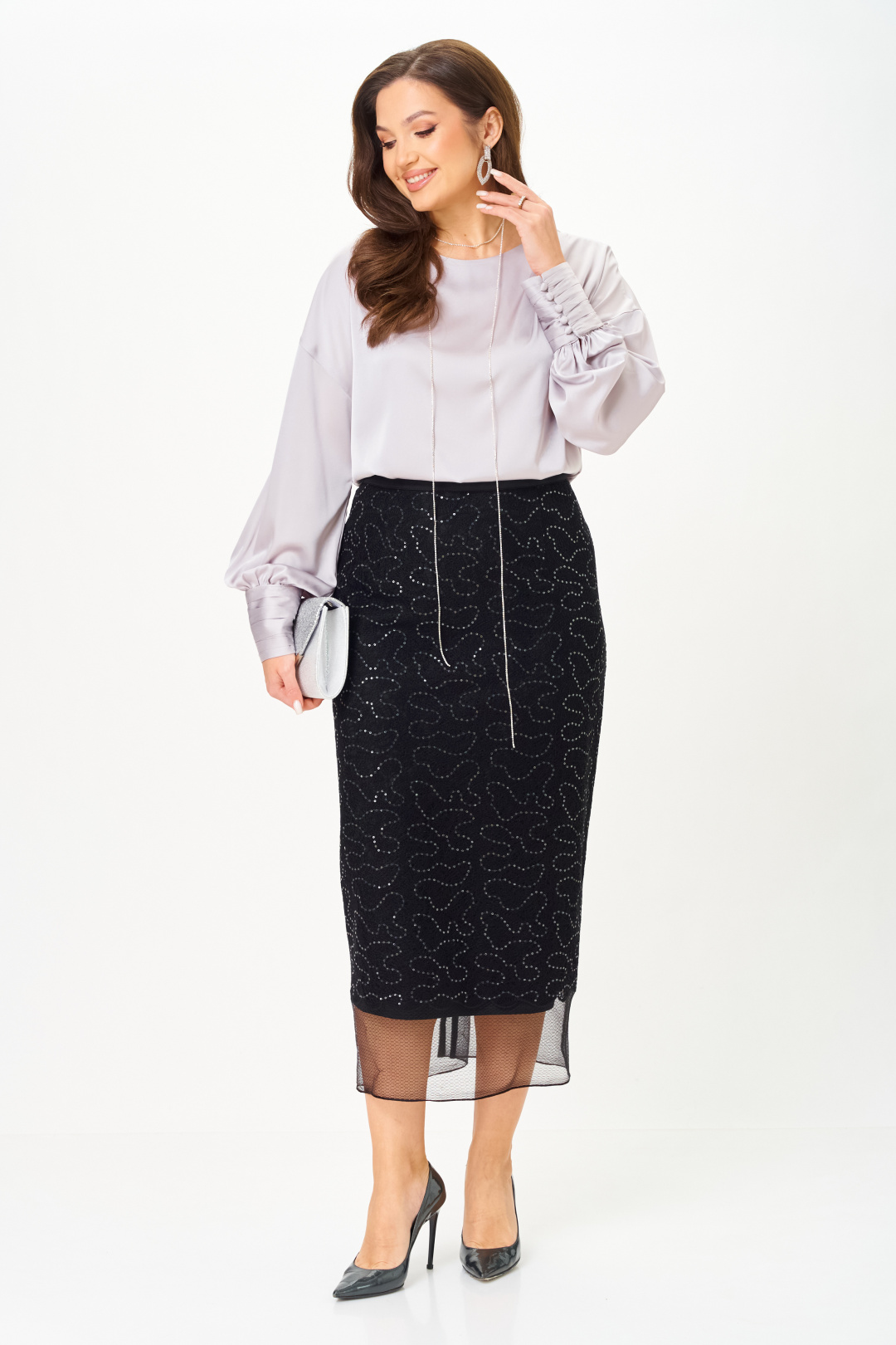 Костюм Карина Делюкс 1416 черный + серый