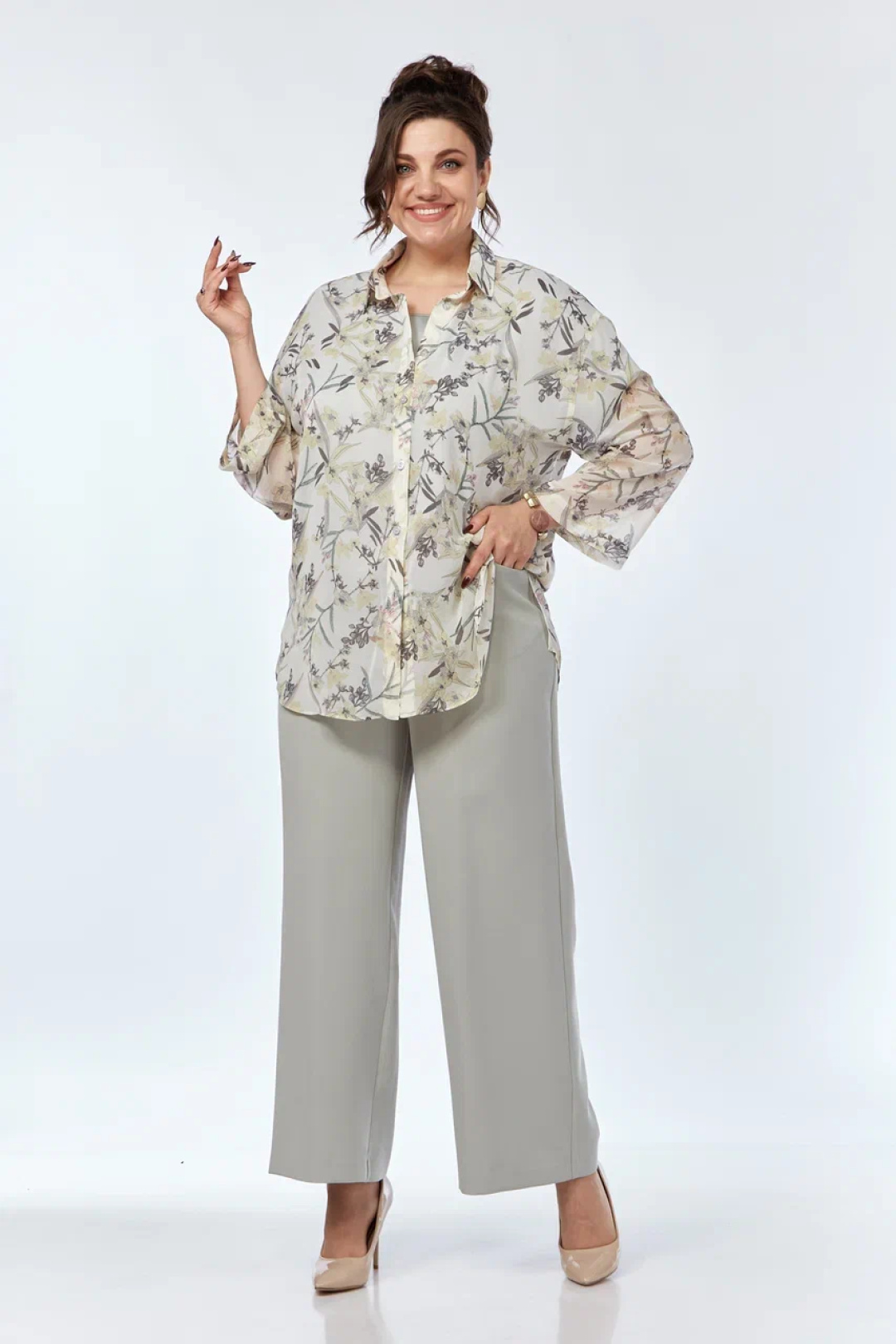 Костюм Карина Делюкс М-1193F цветочный принт - фото 4