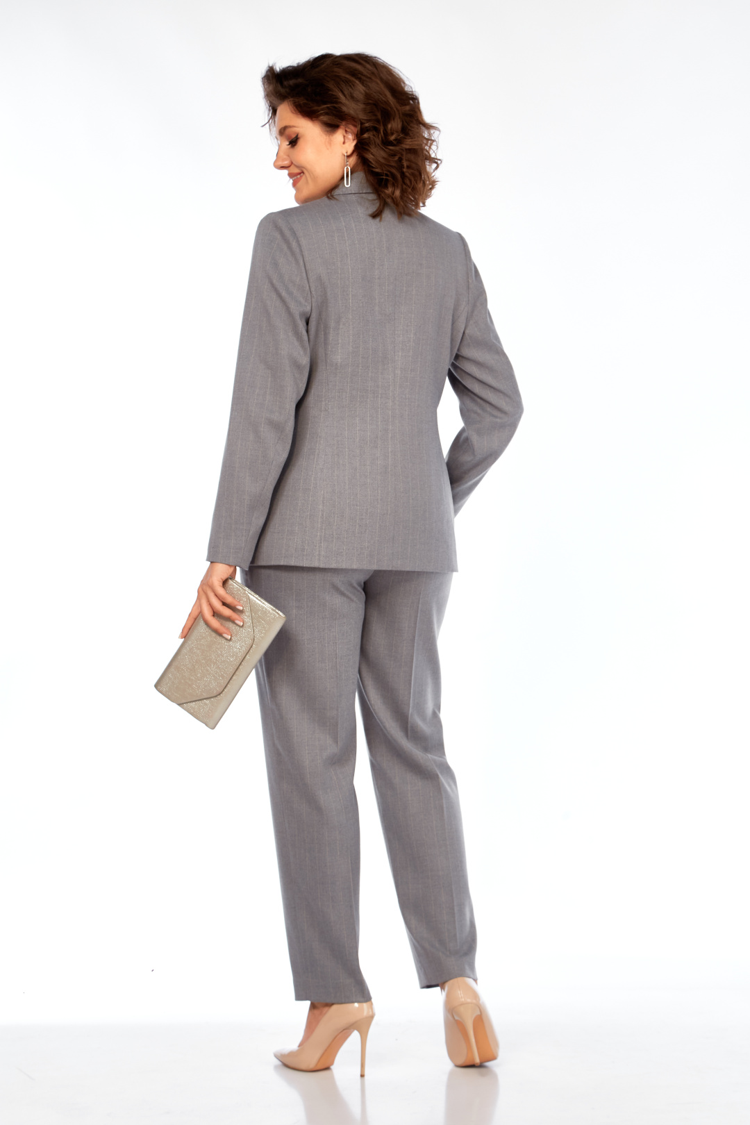 Жакет KAUHANKA 024 серый в полоску - фото 3