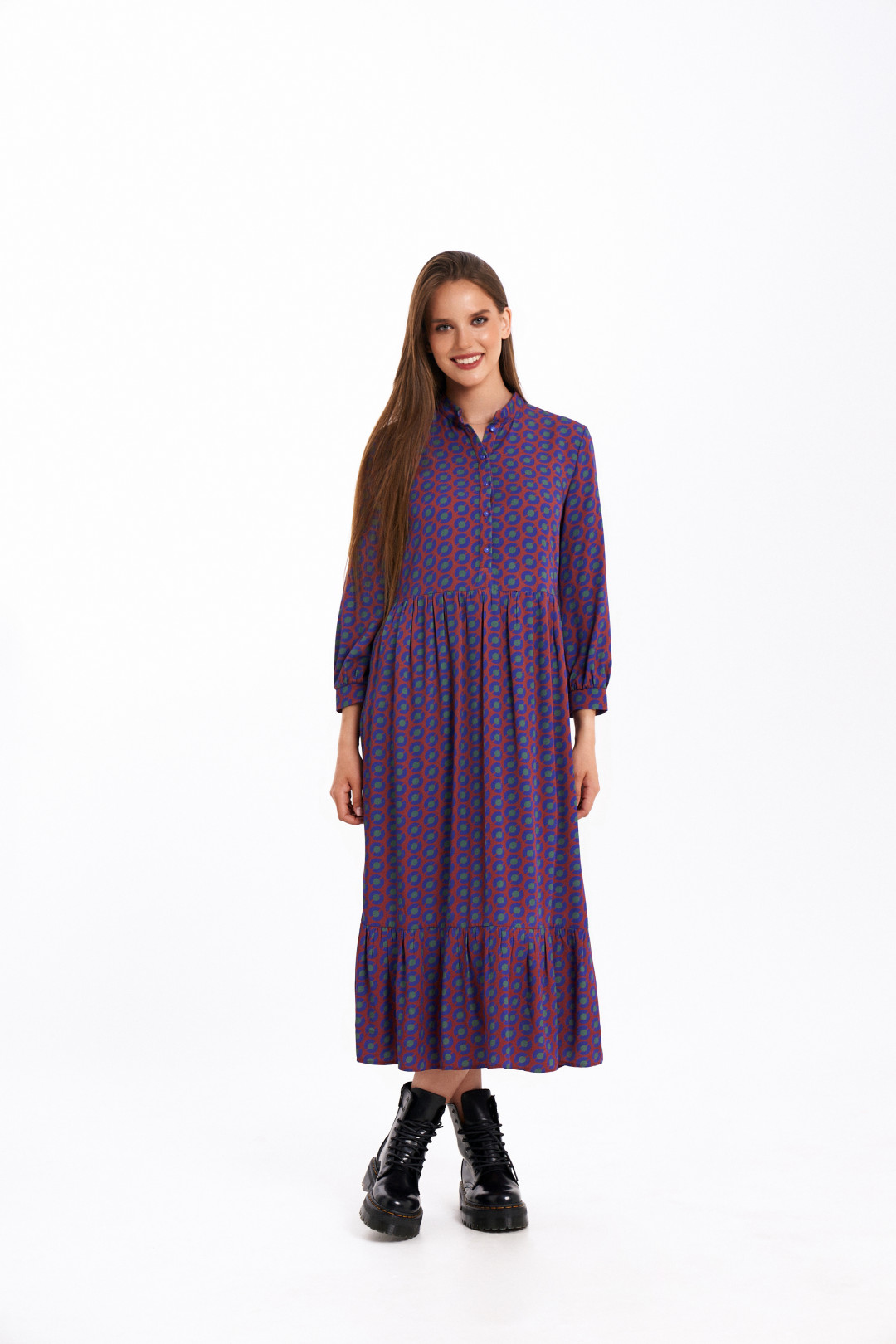 Платье KaVari 1056 терракотовый - фото 1