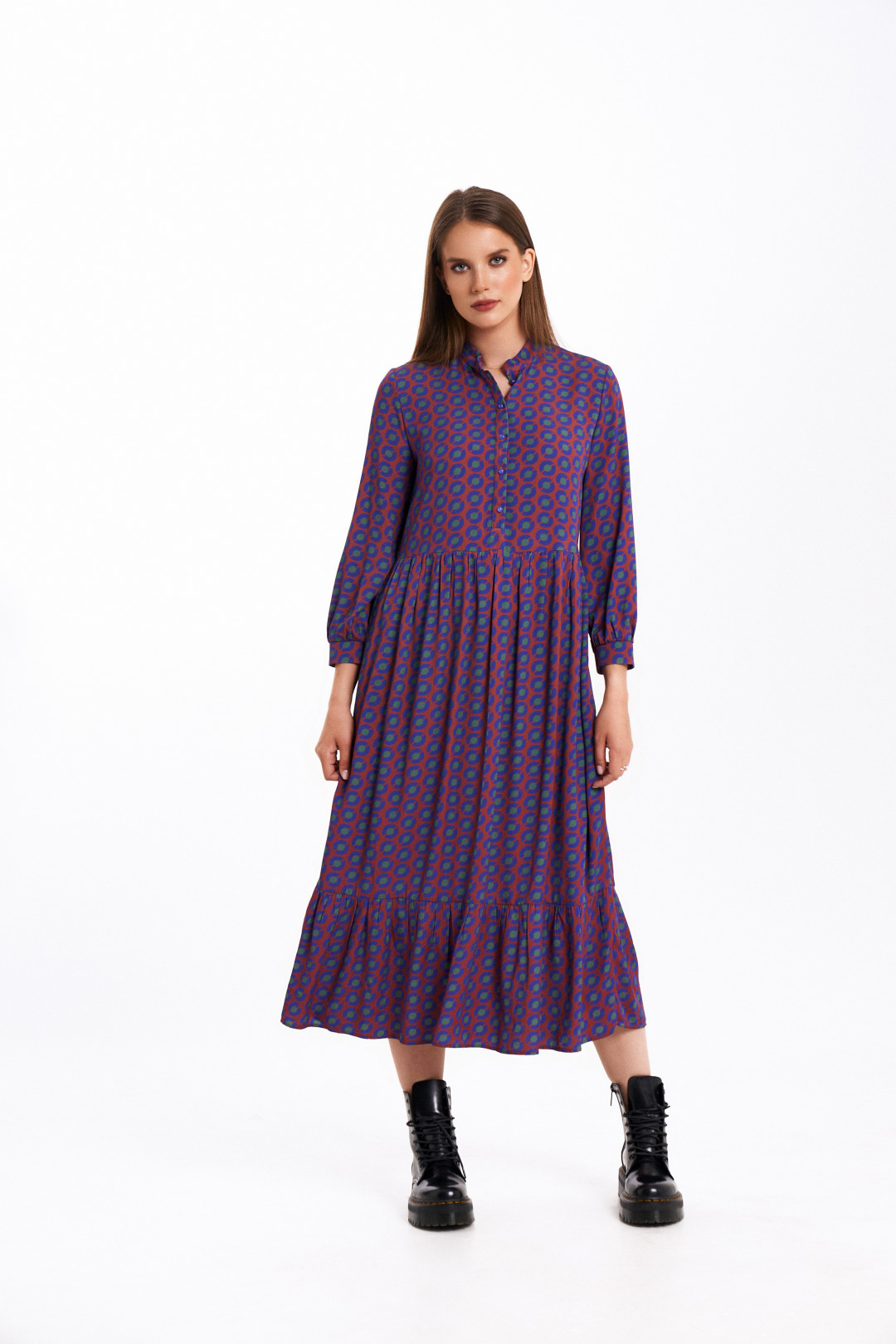 Платье KaVari 1056 терракотовый - фото 3