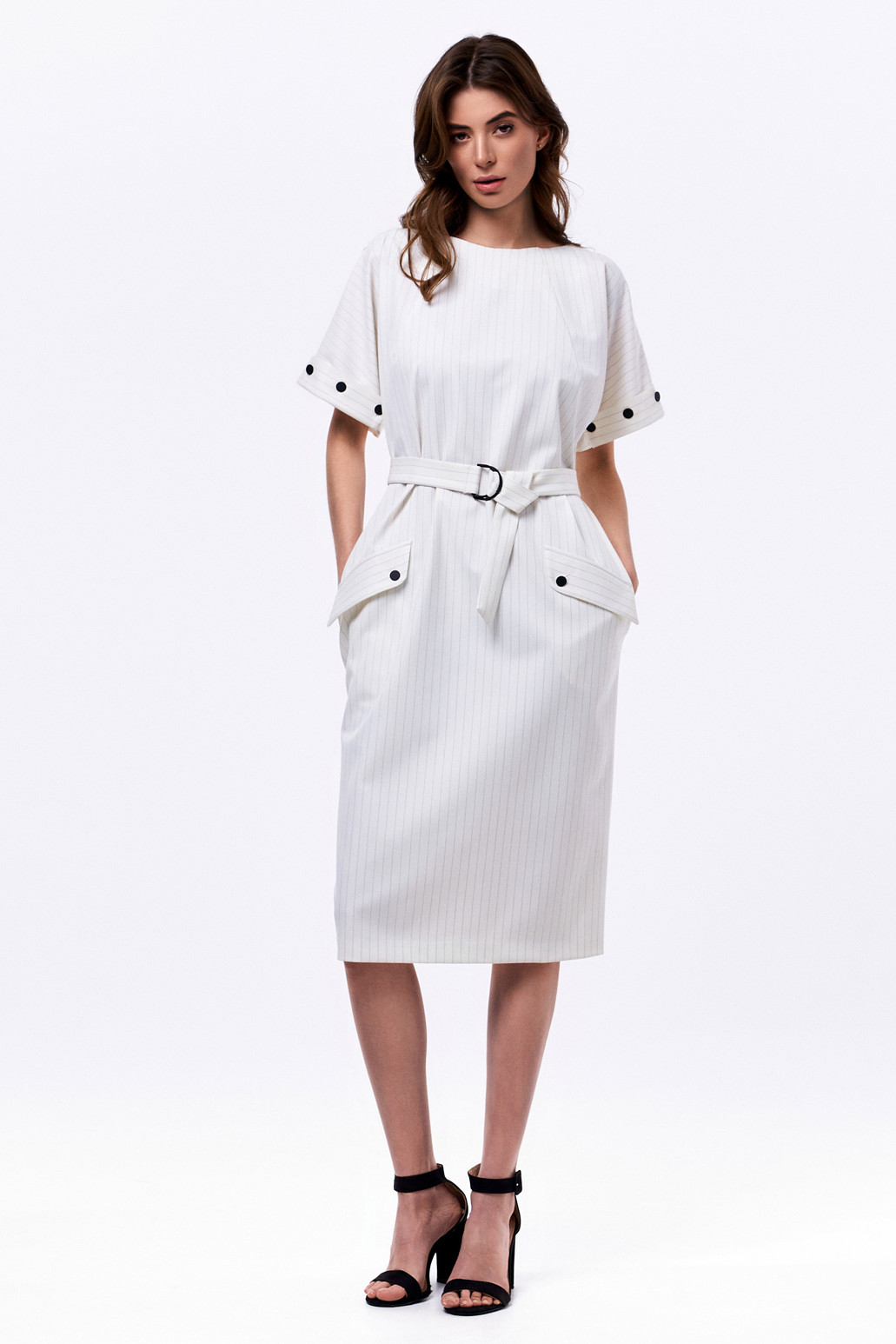 Платье KaVari 1072 молочный в полоску - фото 1