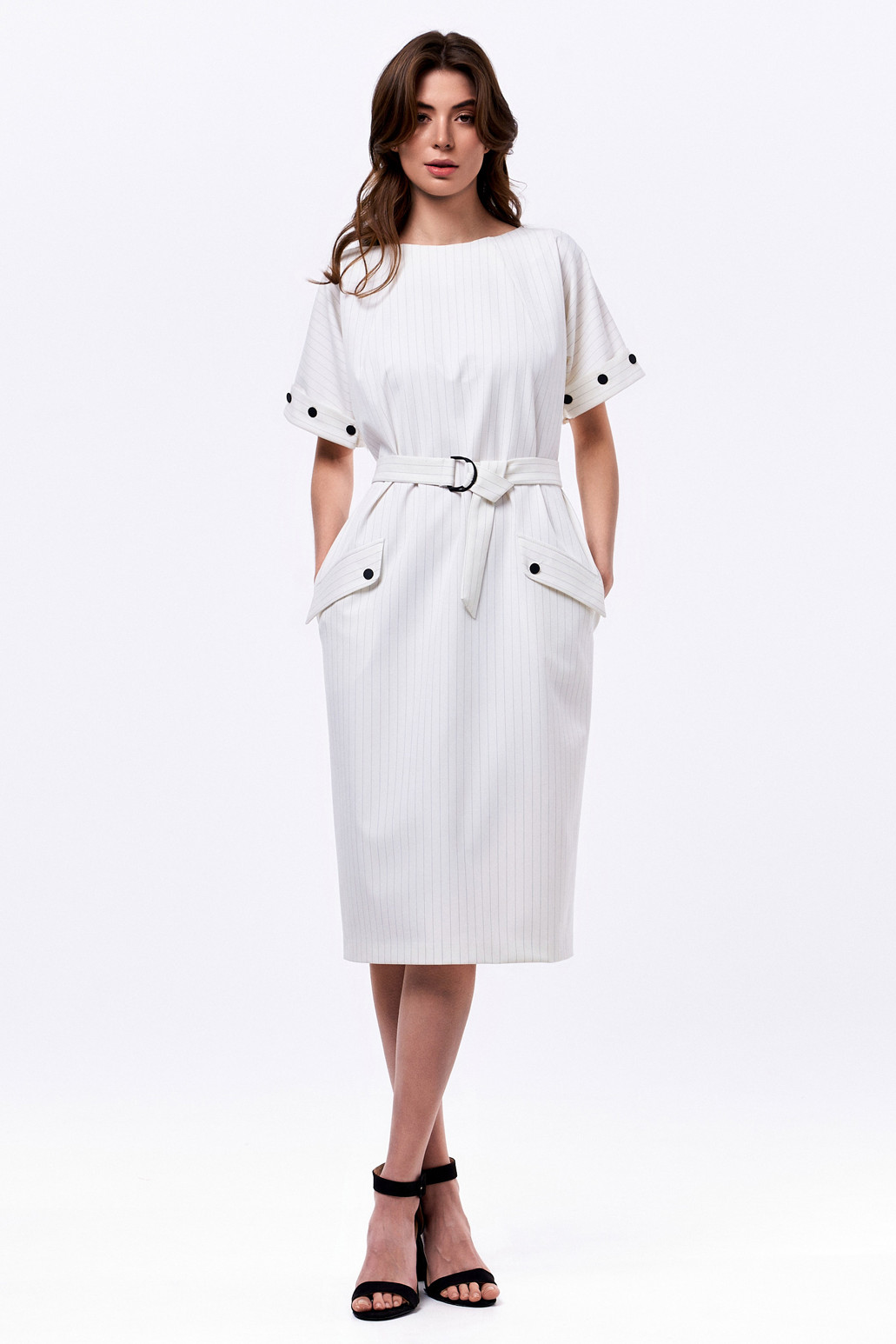 Платье KaVari 1072 молочный в полоску - фото 2