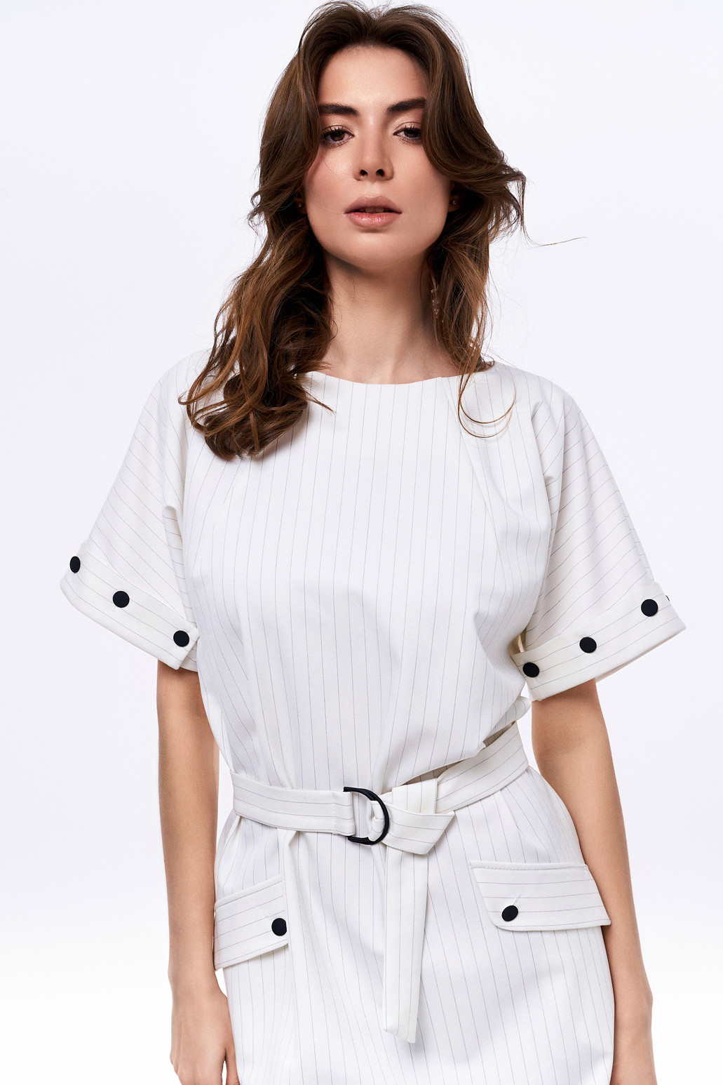 Платье KaVari 1072 молочный в полоску - фото 4