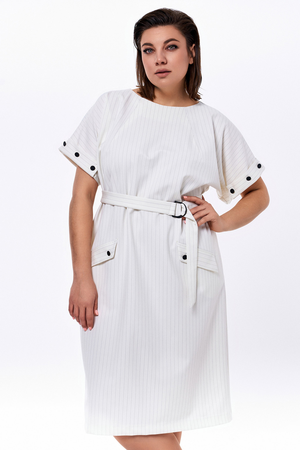 Платье KaVari 1072 молочный в полоску - фото 6