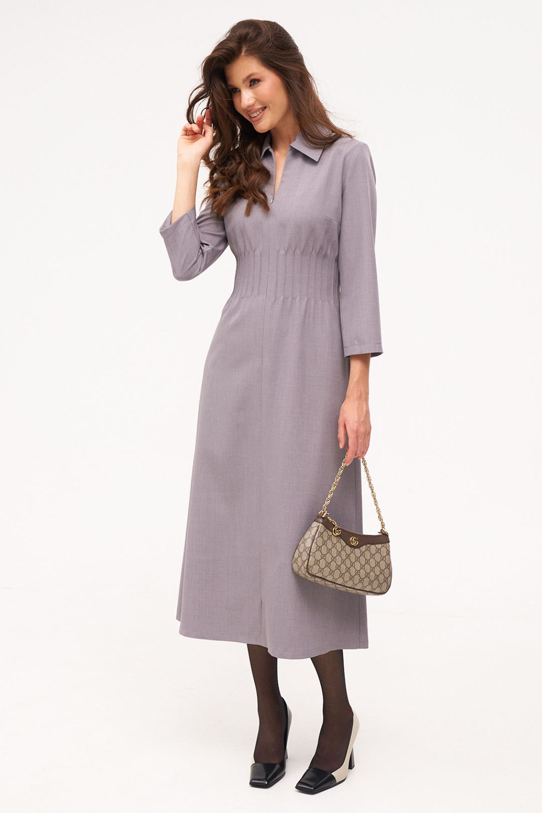 Платье KaVari 1089 серый - фото 3