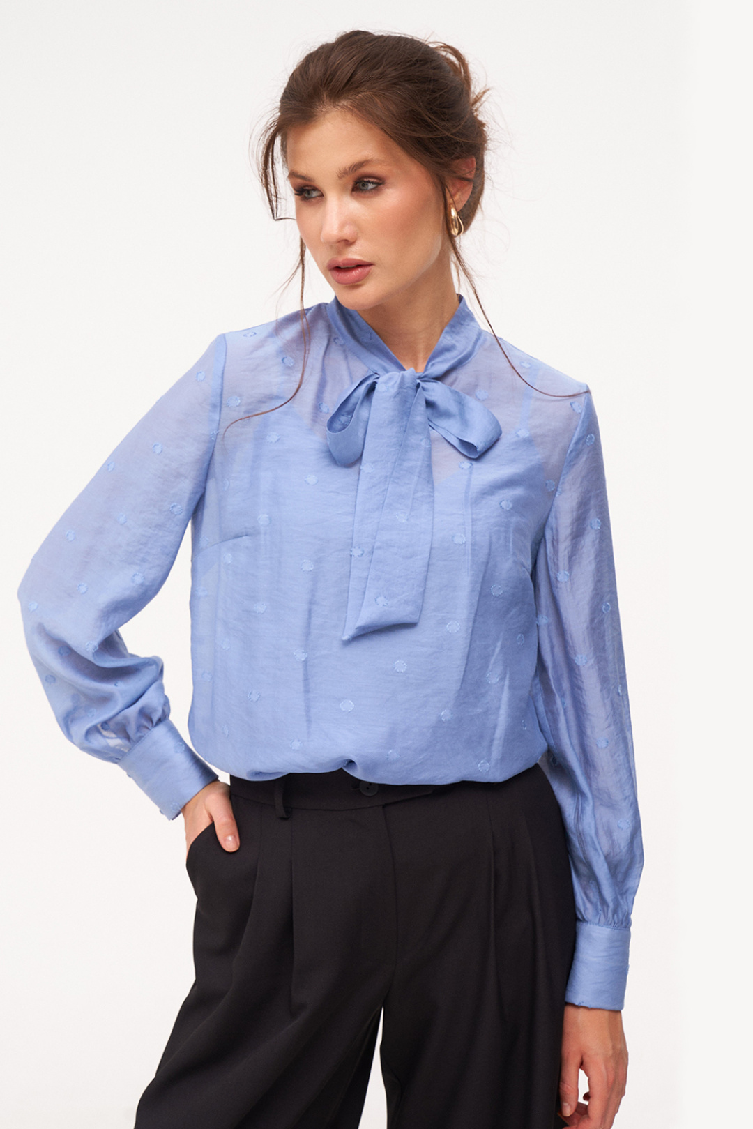 Блузка KaVari 4016 голубой - фото 3