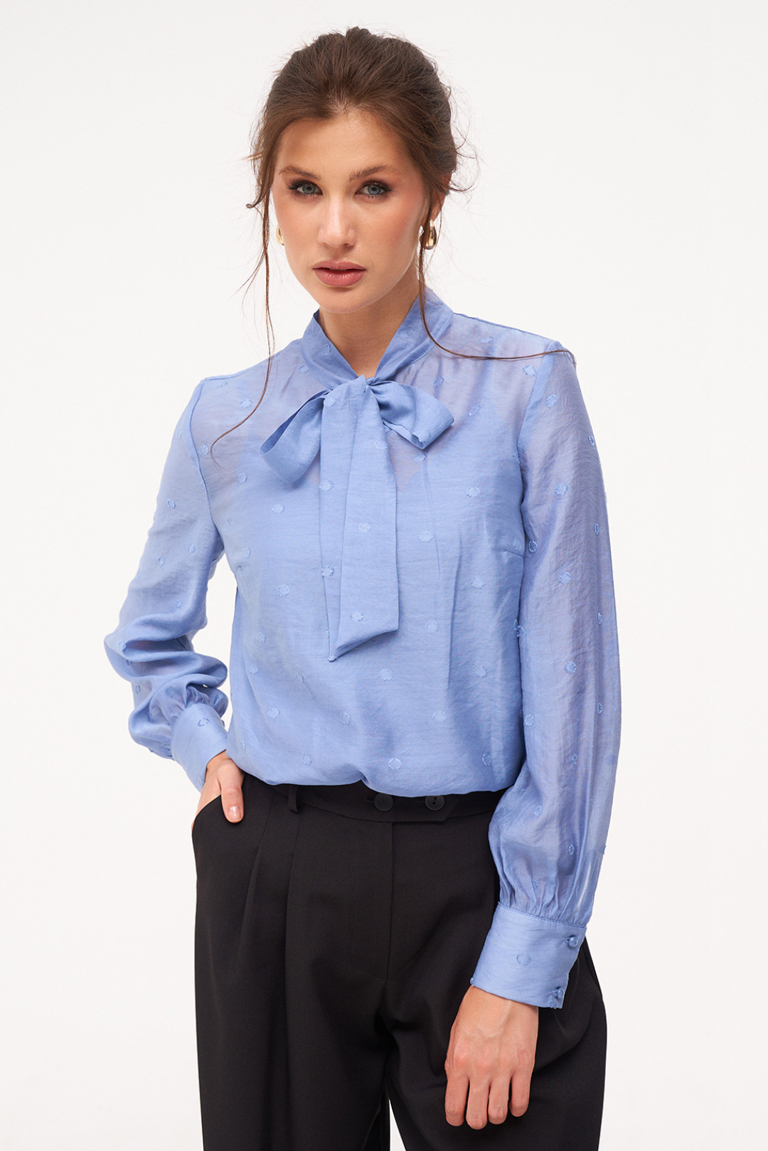 Блузка KaVari 4016 голубой - фото 4