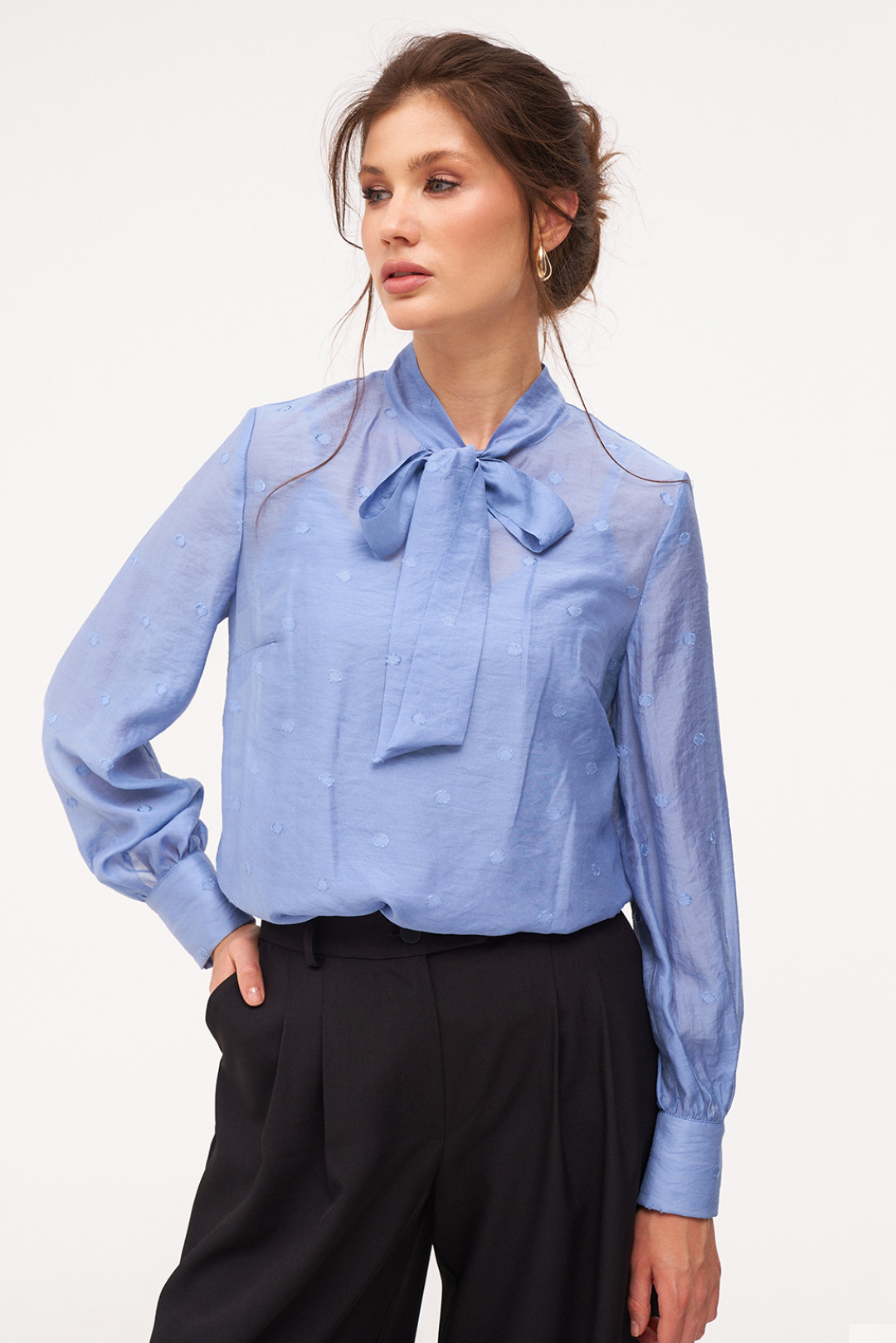 Блузка KaVari 4016 голубой - фото 5