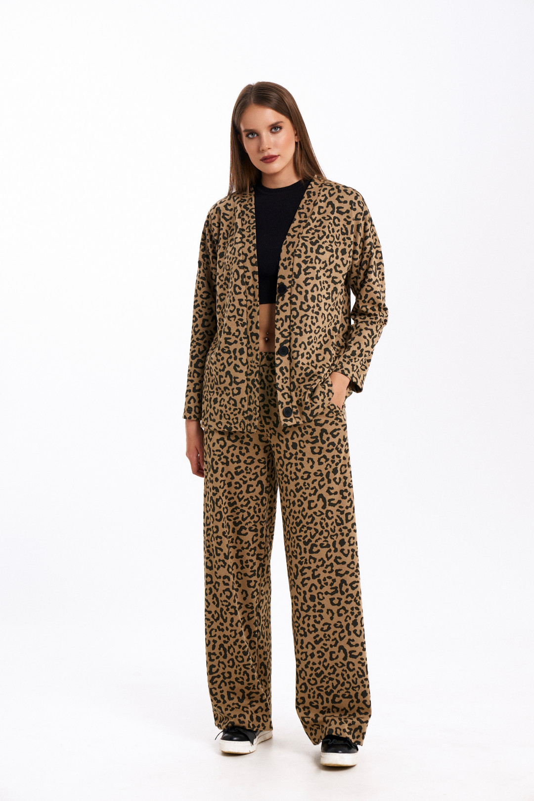 Костюм KaVari 8011 беж принт леопард - фото 1