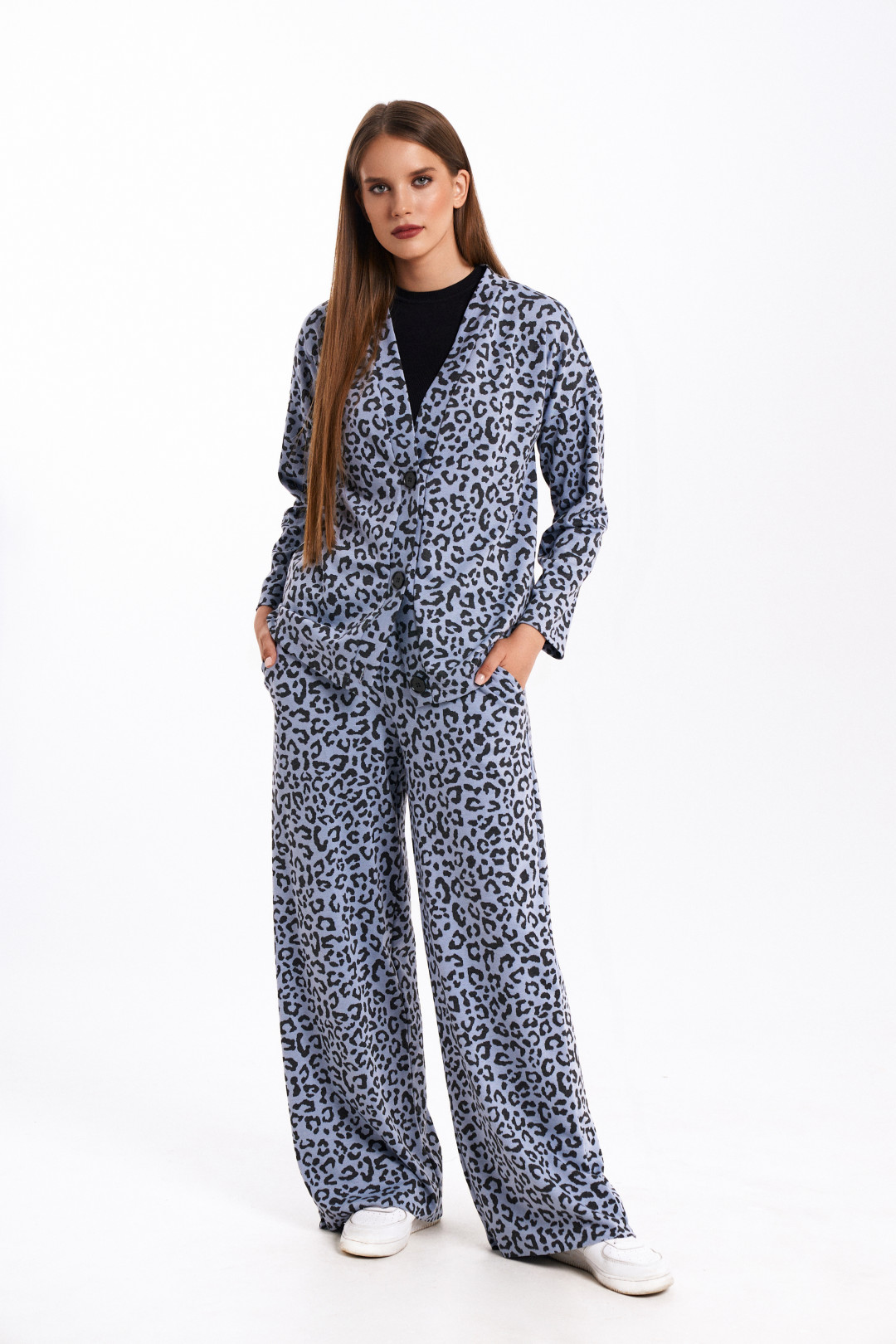 Костюм KaVari 8011.1 голубой принт леопард - фото 3